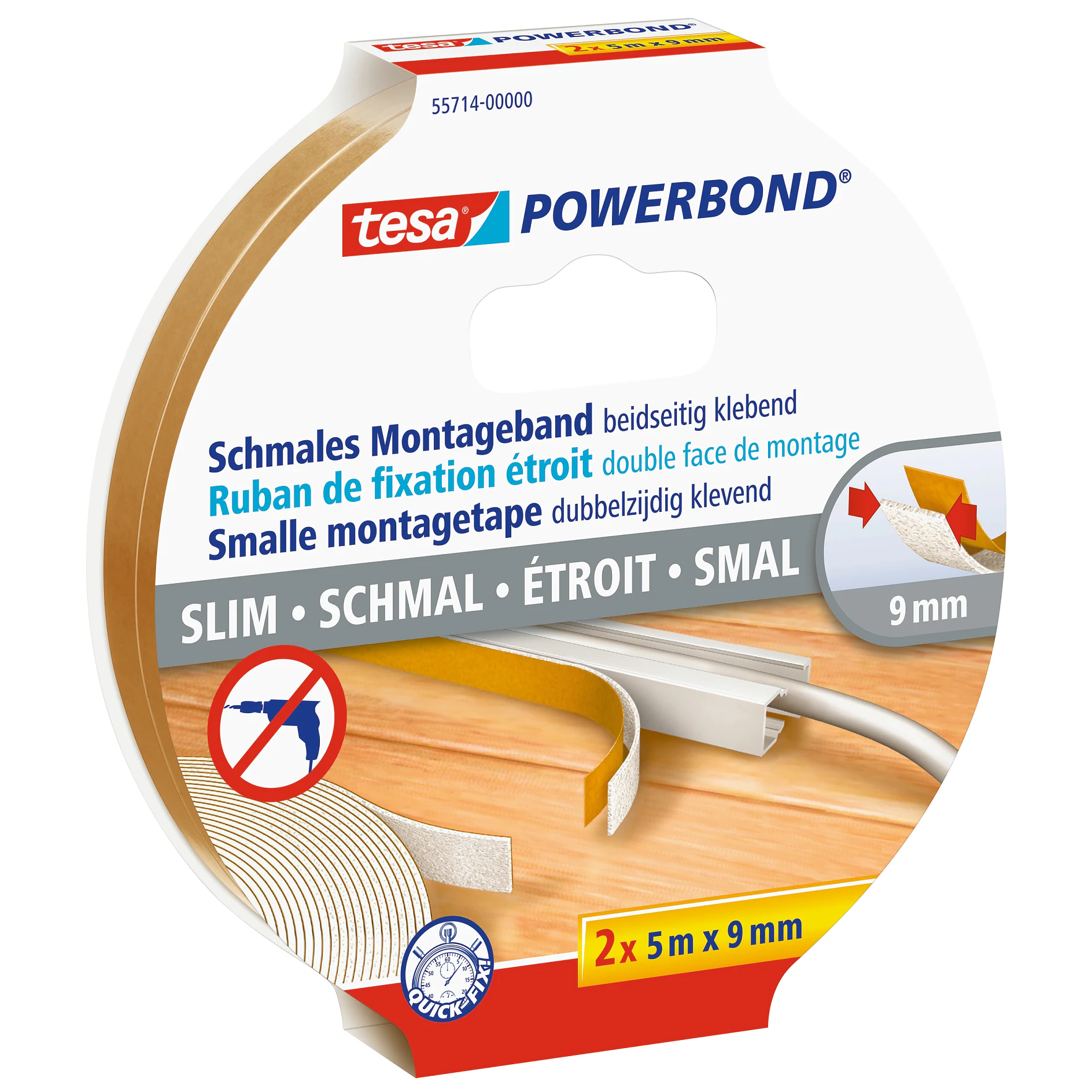 [en-en] tesa Powerbond slim 2x5m:9mm