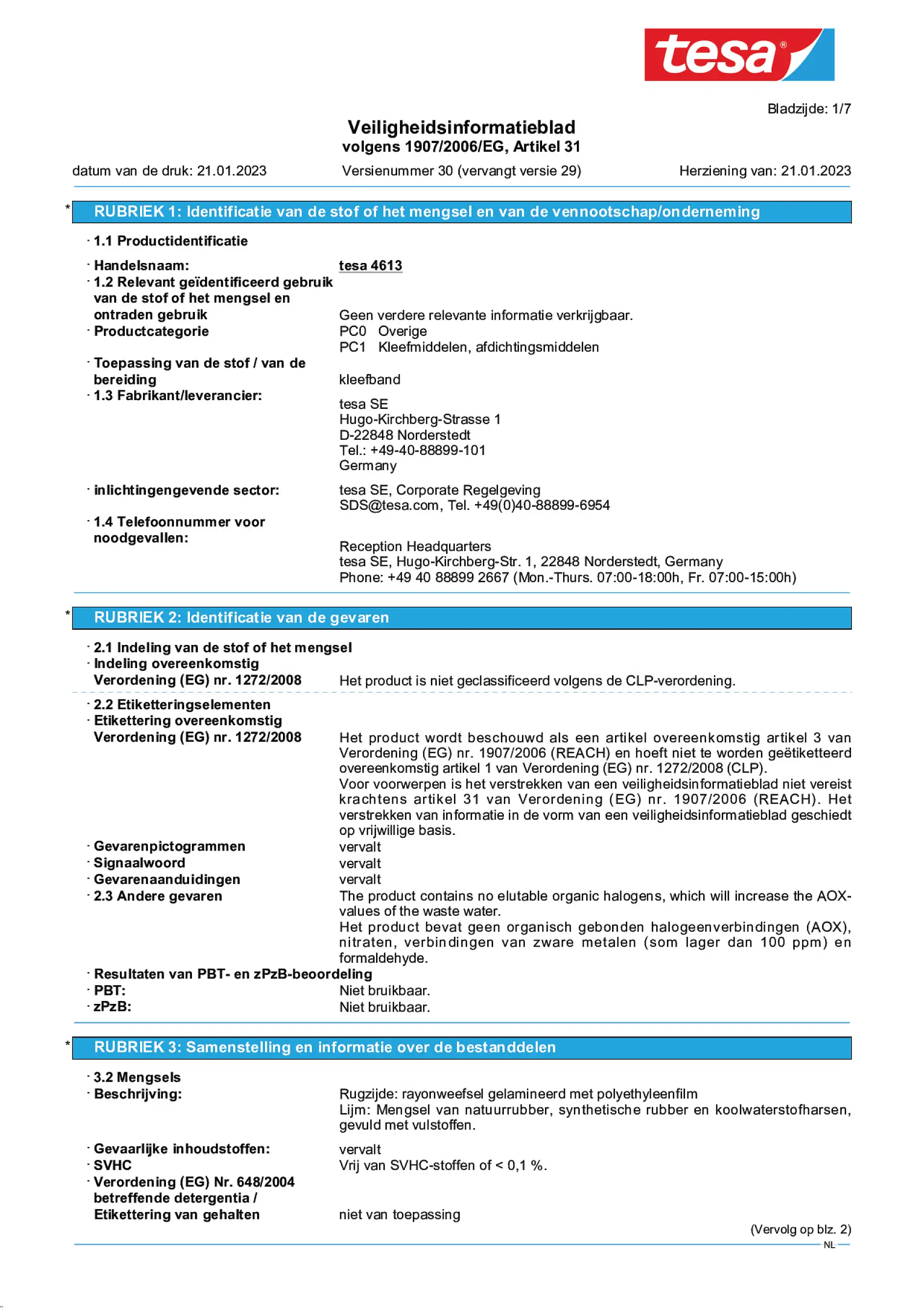 Safety data sheet_tesa® 04613_nl-NL_v30