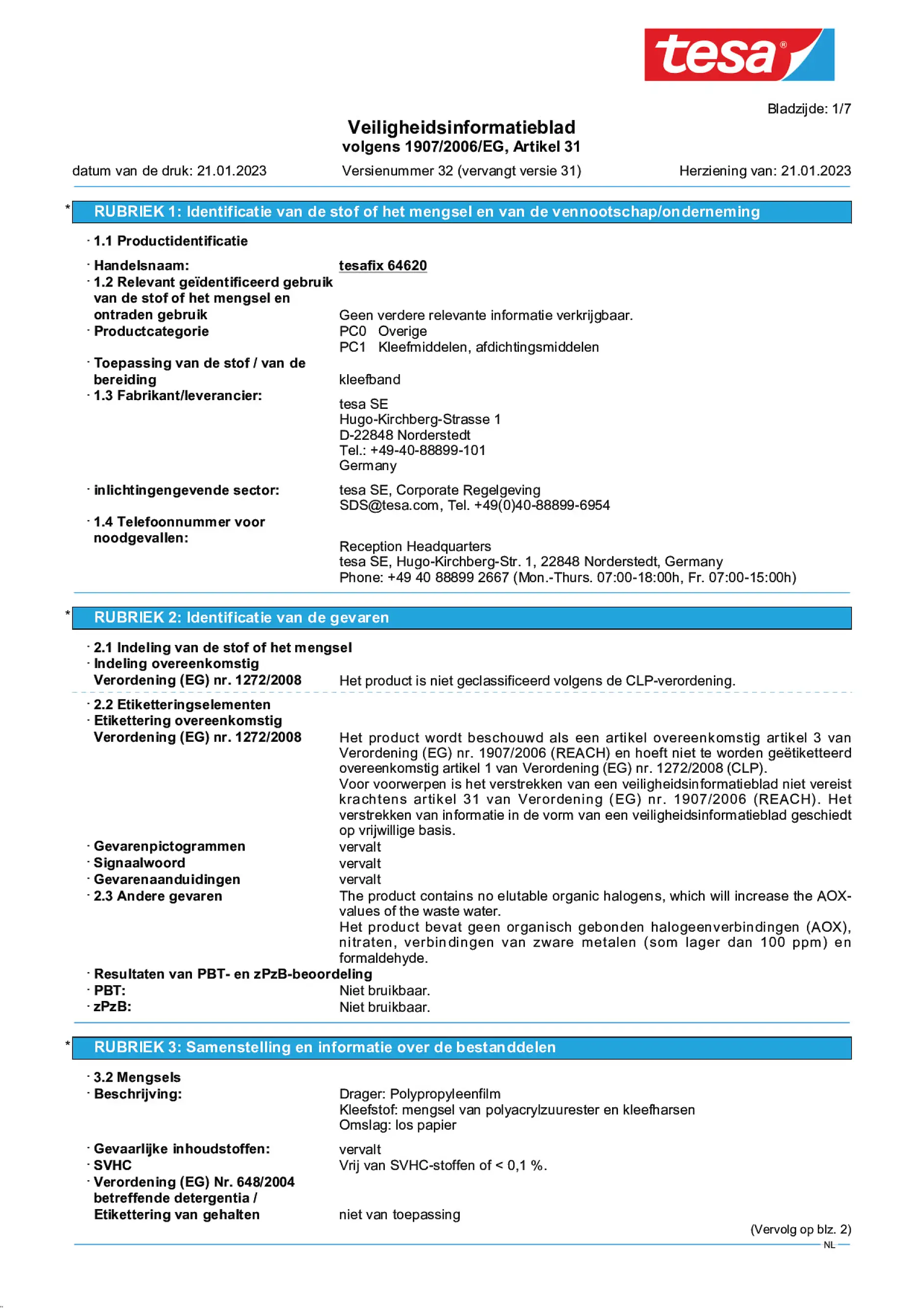 Safety data sheet_tesa® 64620_nl-NL_v32