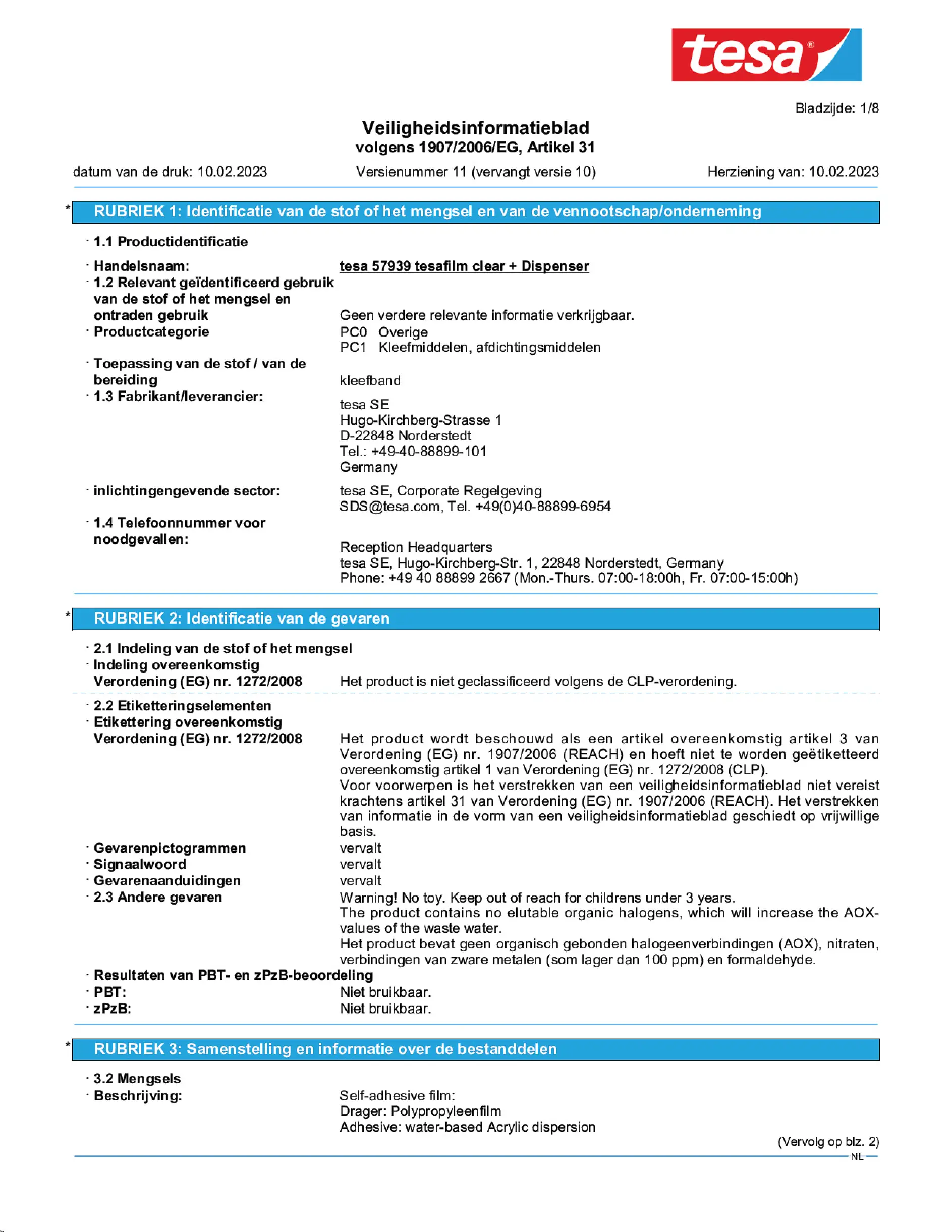 Safety data sheet_tesafilm® 57928_nl-NL_v11