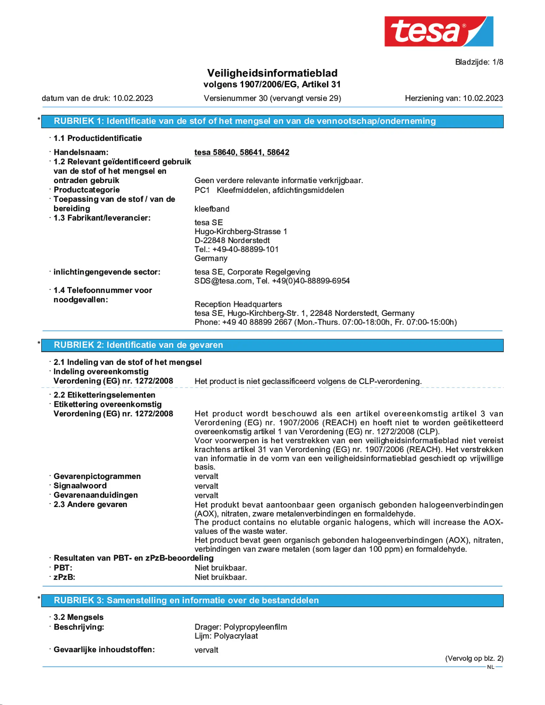 Safety data sheet_tesapack® 58640_nl-NL_v30