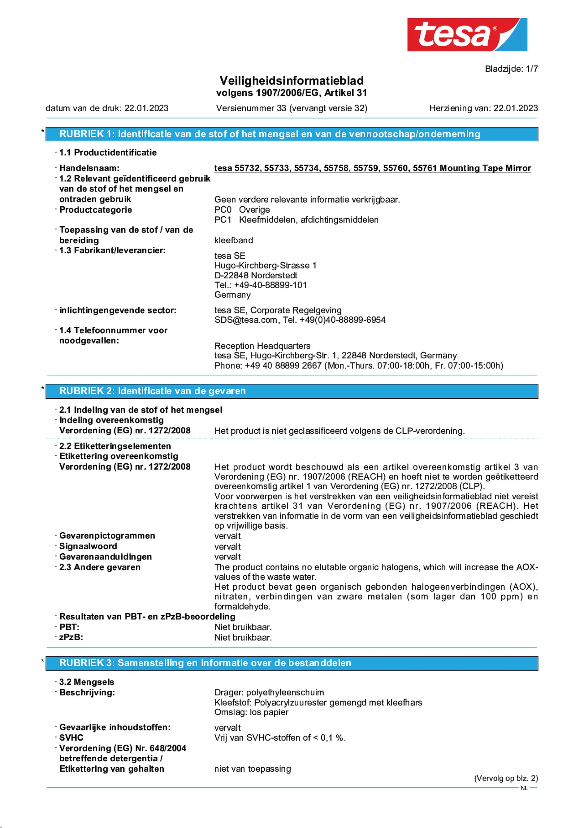 Safety data sheet_tesa® Professional 55733_nl-NL_v33