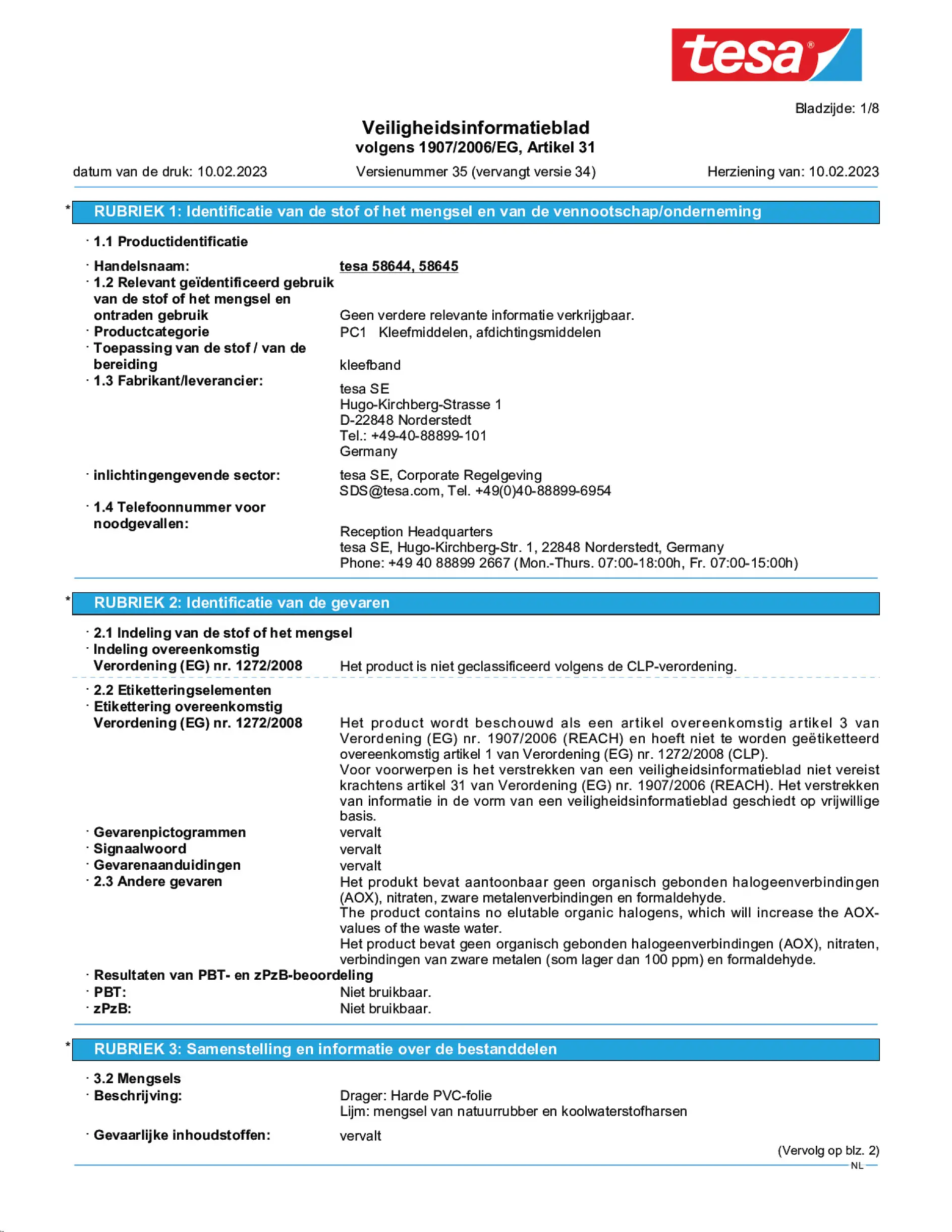 Safety data sheet_tesapack® 4124PVC30_nl-NL_v35