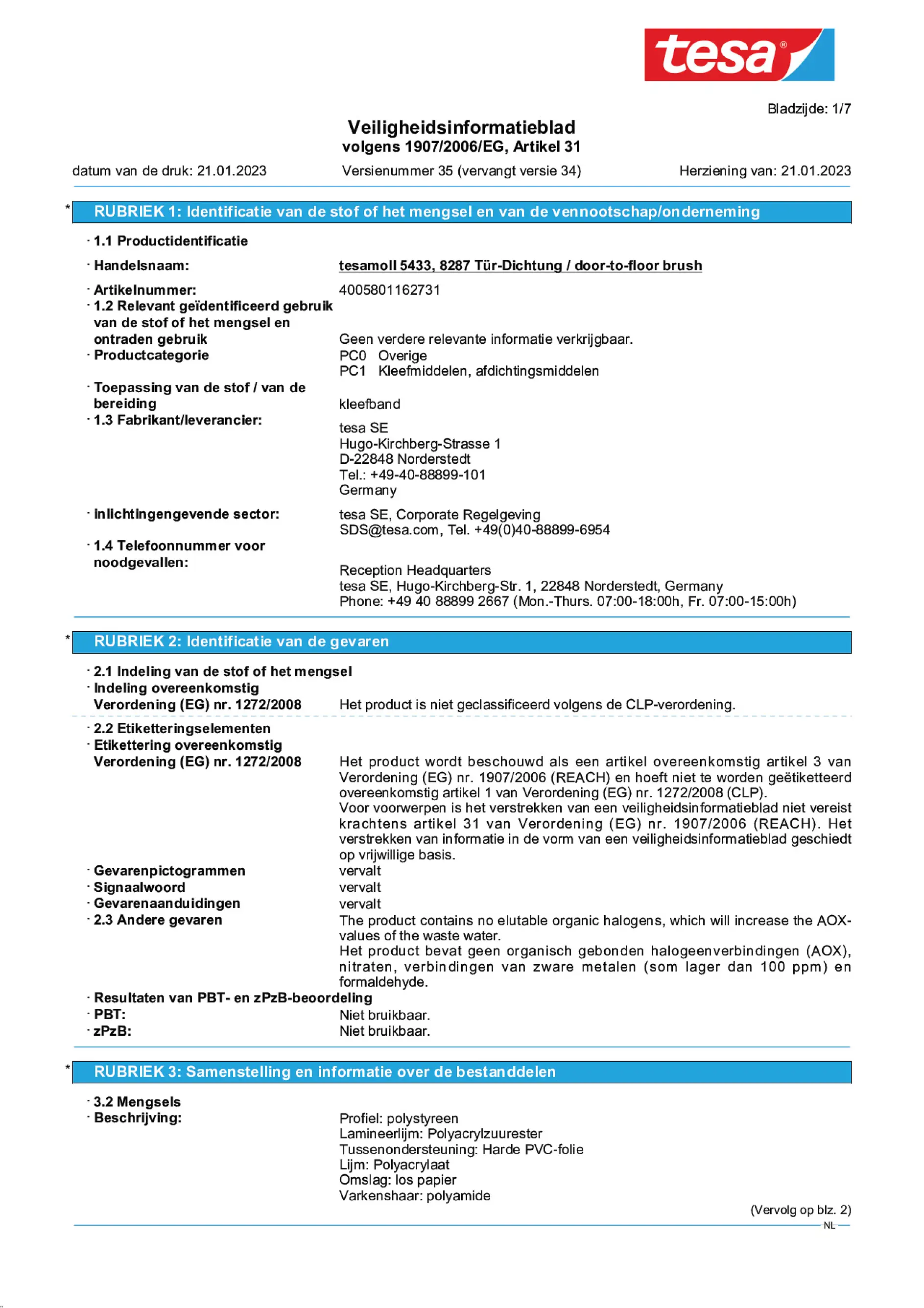 Safety data sheet_tesamoll® 05433_nl-NL_v35