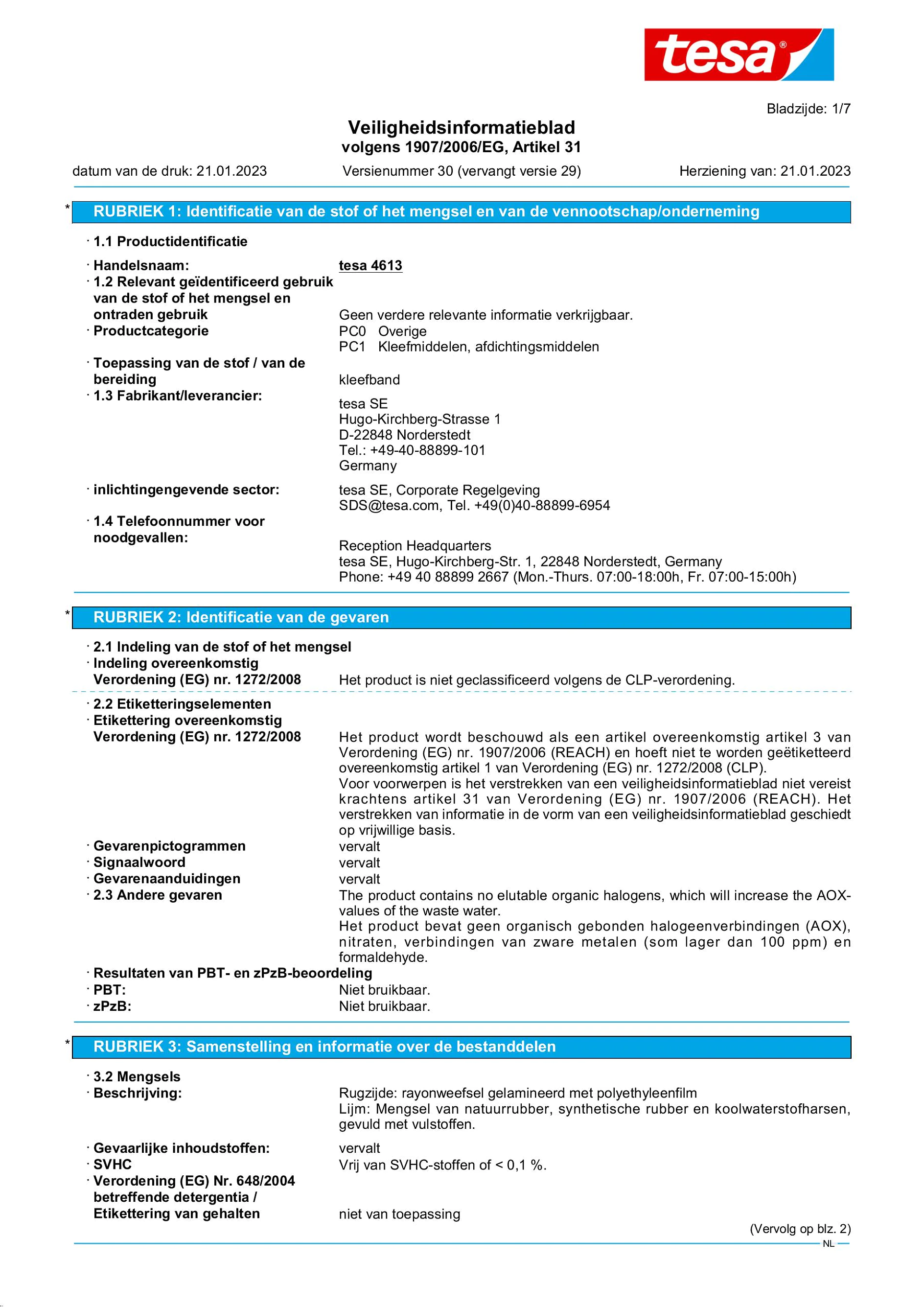 Safety data sheet_tesa® Professional 04613_nl-NL_v30