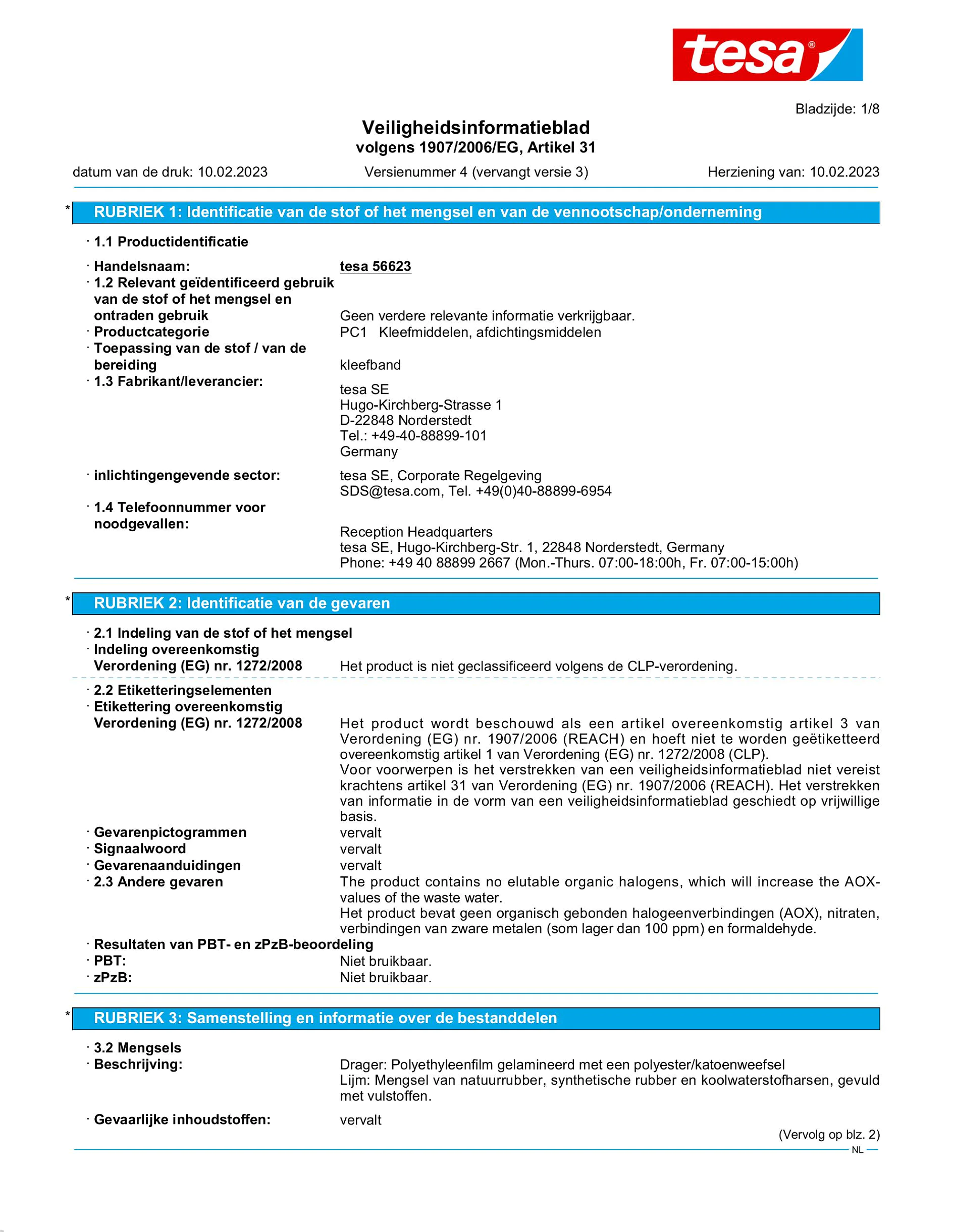 Safety data sheet_tesa® 56622_nl-NL_v4