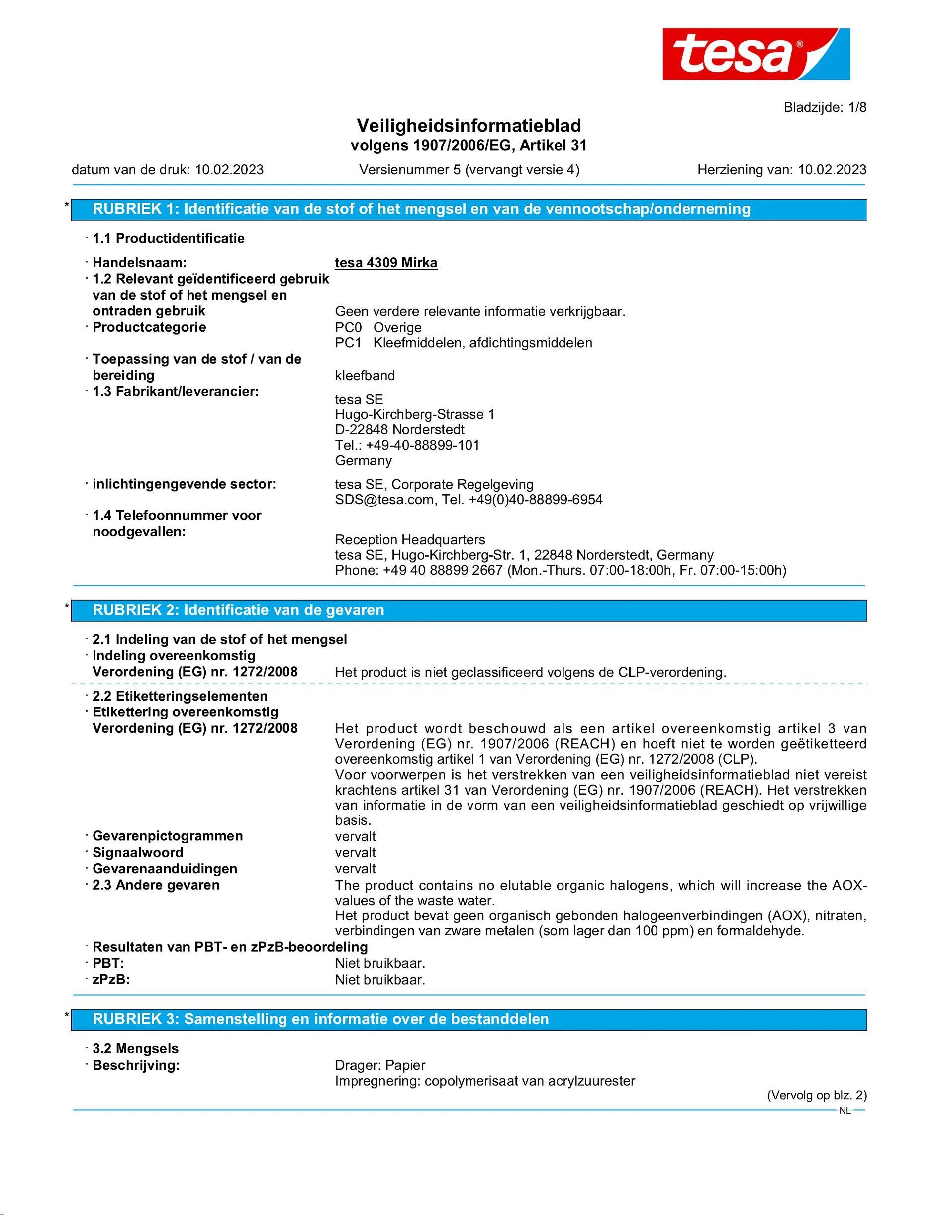 Safety data sheet_tesa® 04309_nl-NL_v5