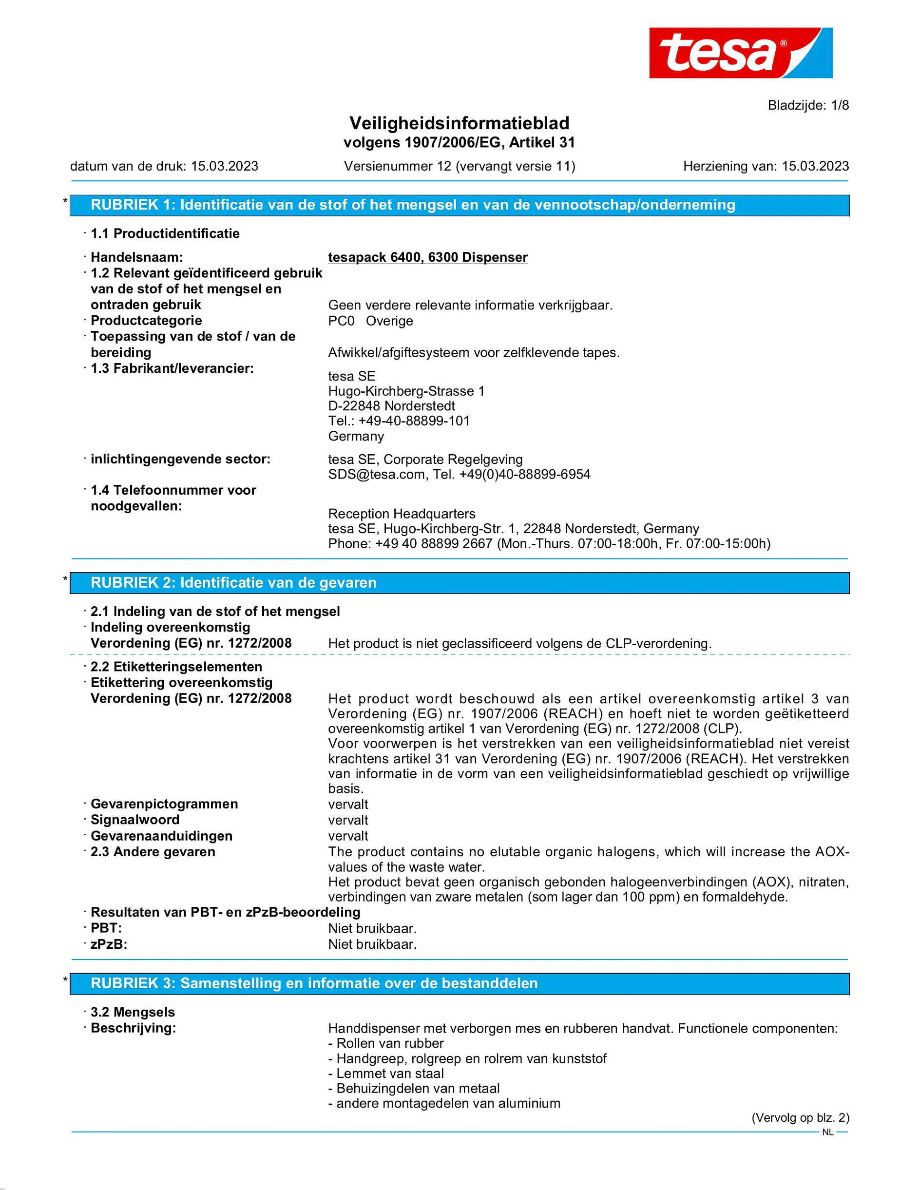 Safety data sheet_tesapack® 06300_nl-NL_v12