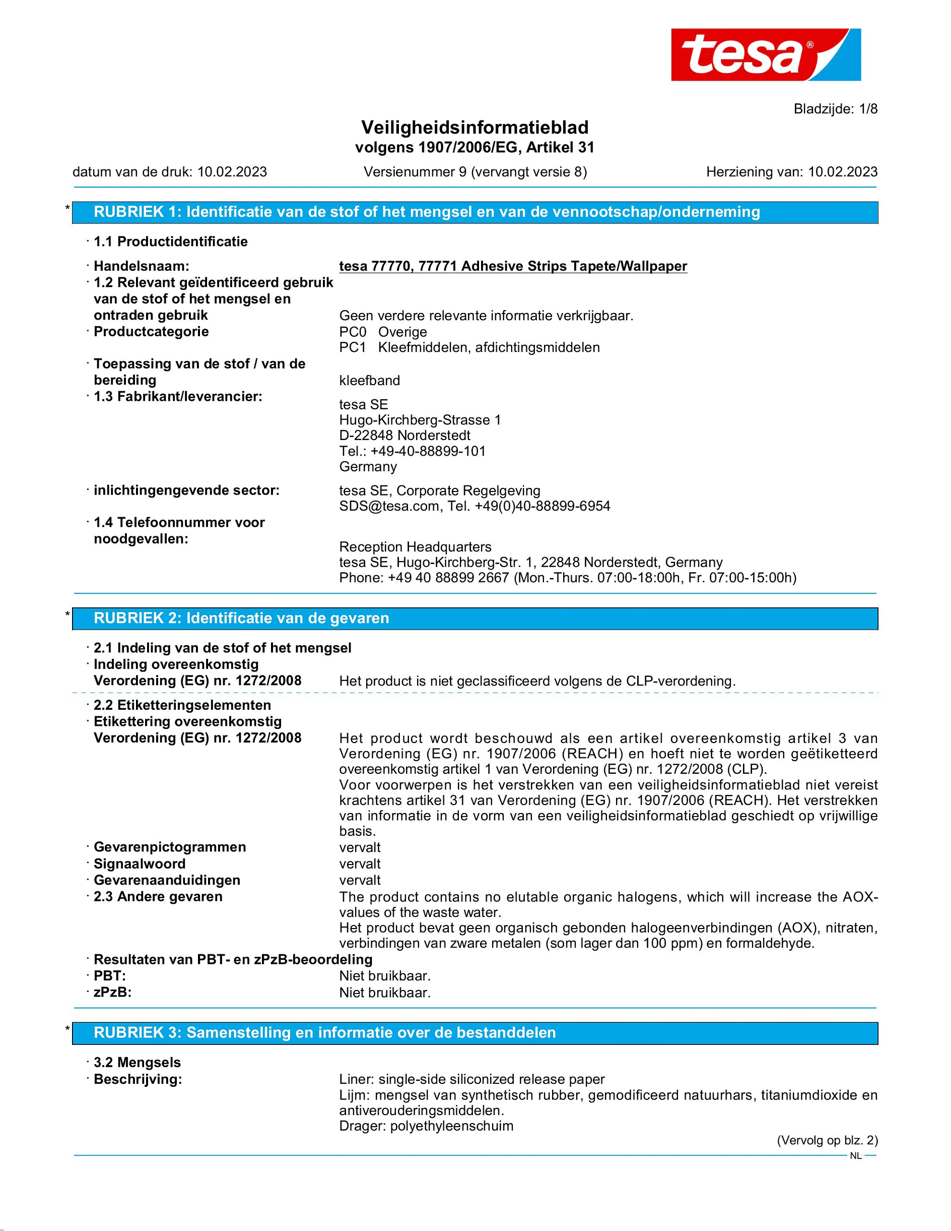 Safety data sheet_tesa® 77771_nl-NL_v9