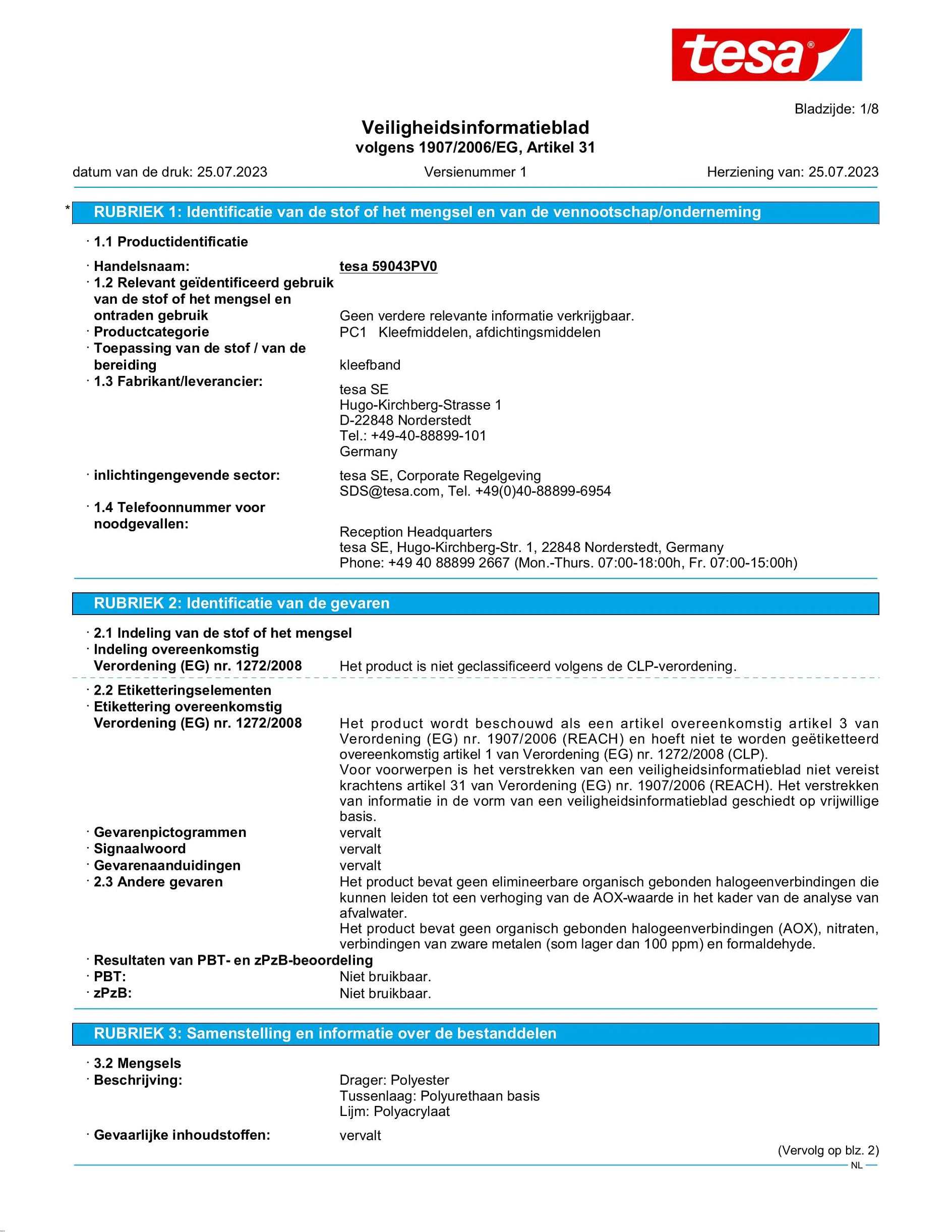 Safety data sheet_tesafilm® 59036_nl-NL_v1