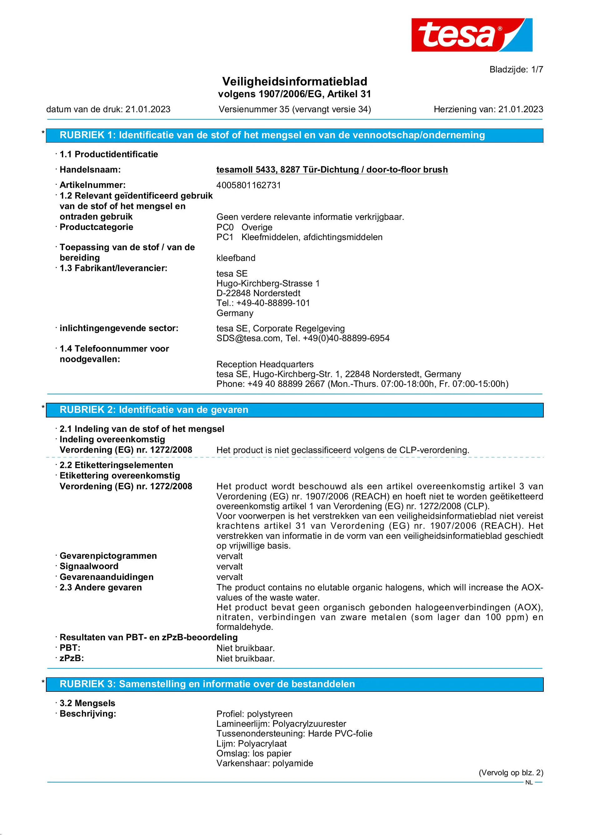 Safety data sheet_tesamoll® 05433_nl-NL_v35