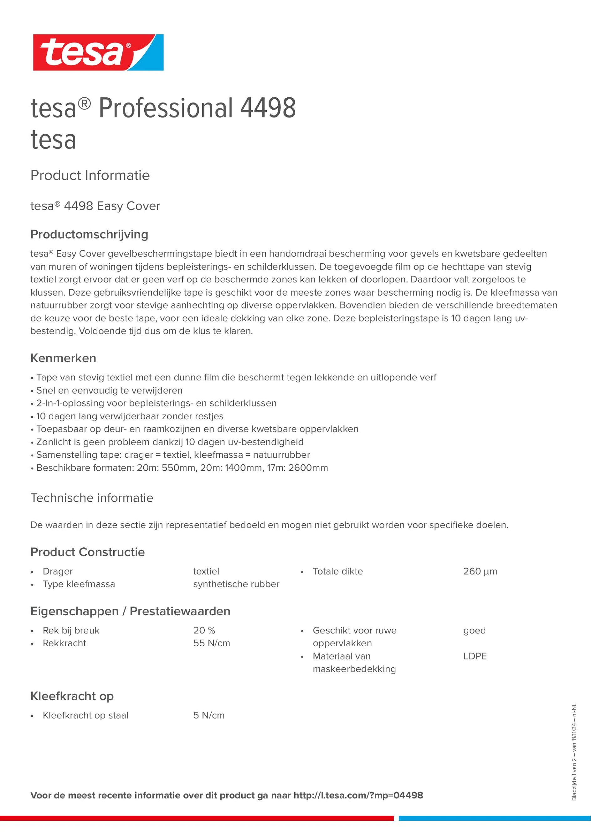 Product information_tesa® Professional 04498_nl-NL