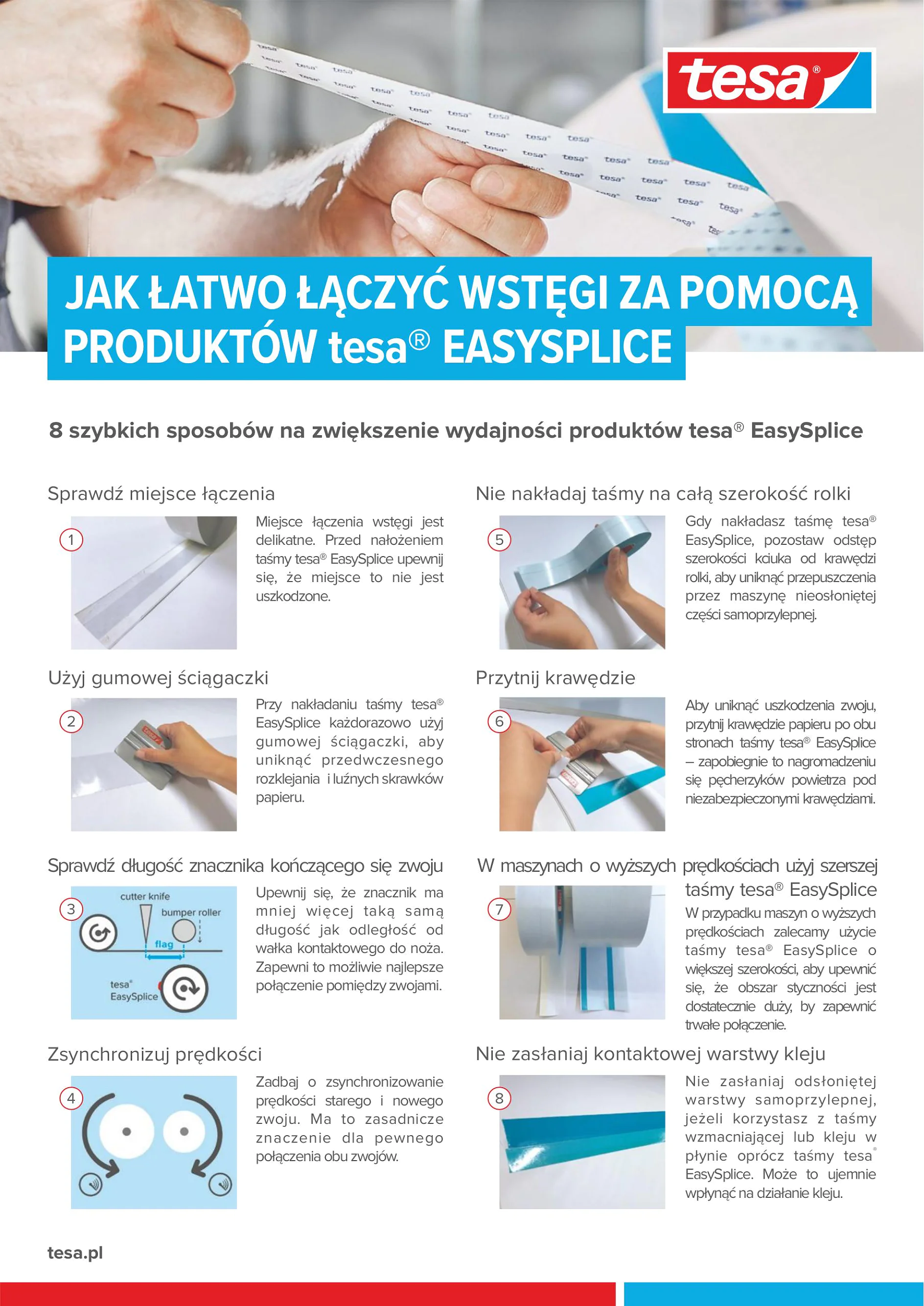 Instrukcja: Jak łączyć wstęgi za pomocą taśm tesa EasySplice