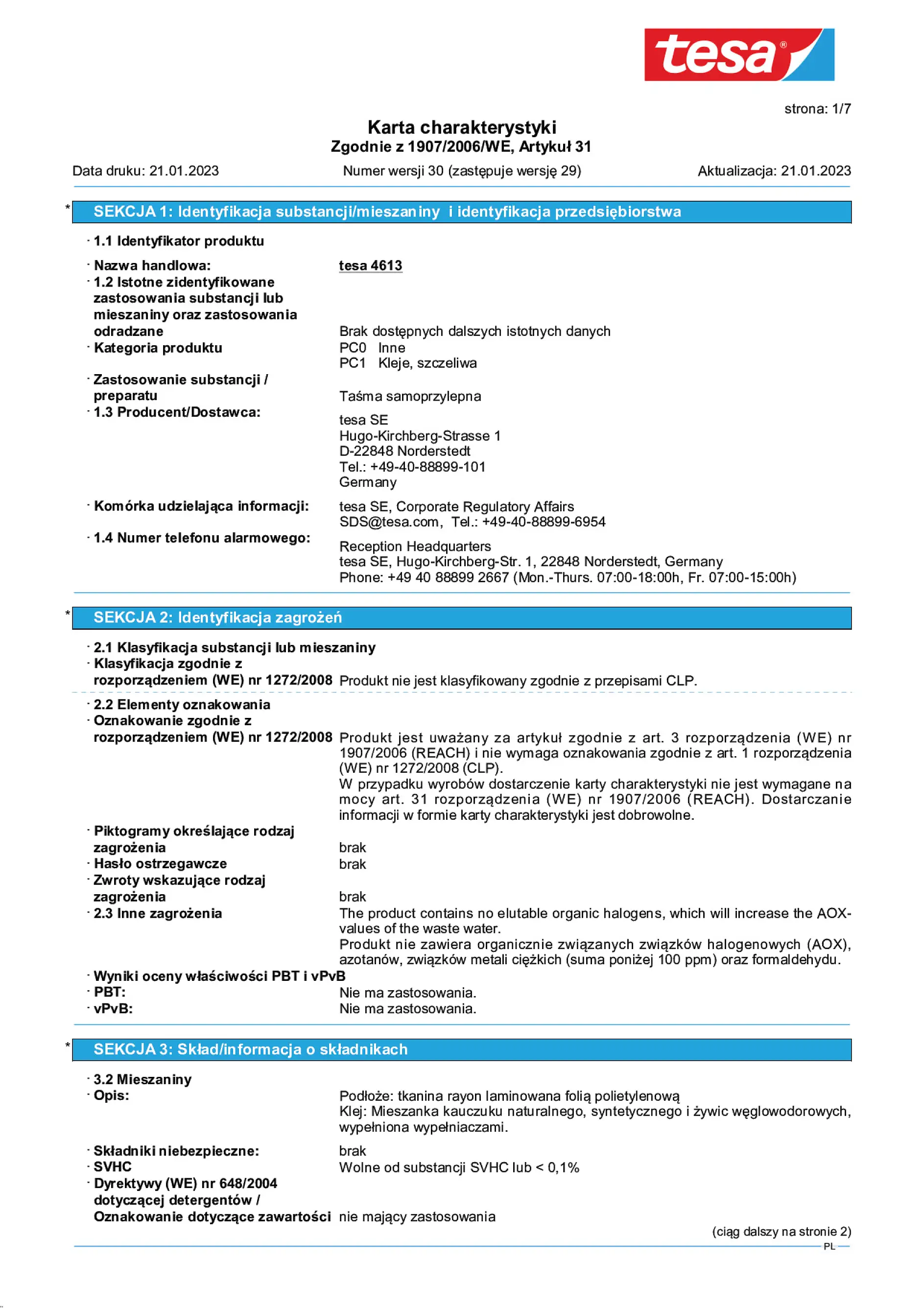Safety data sheet_tesa® 04613_pl-PL_v30