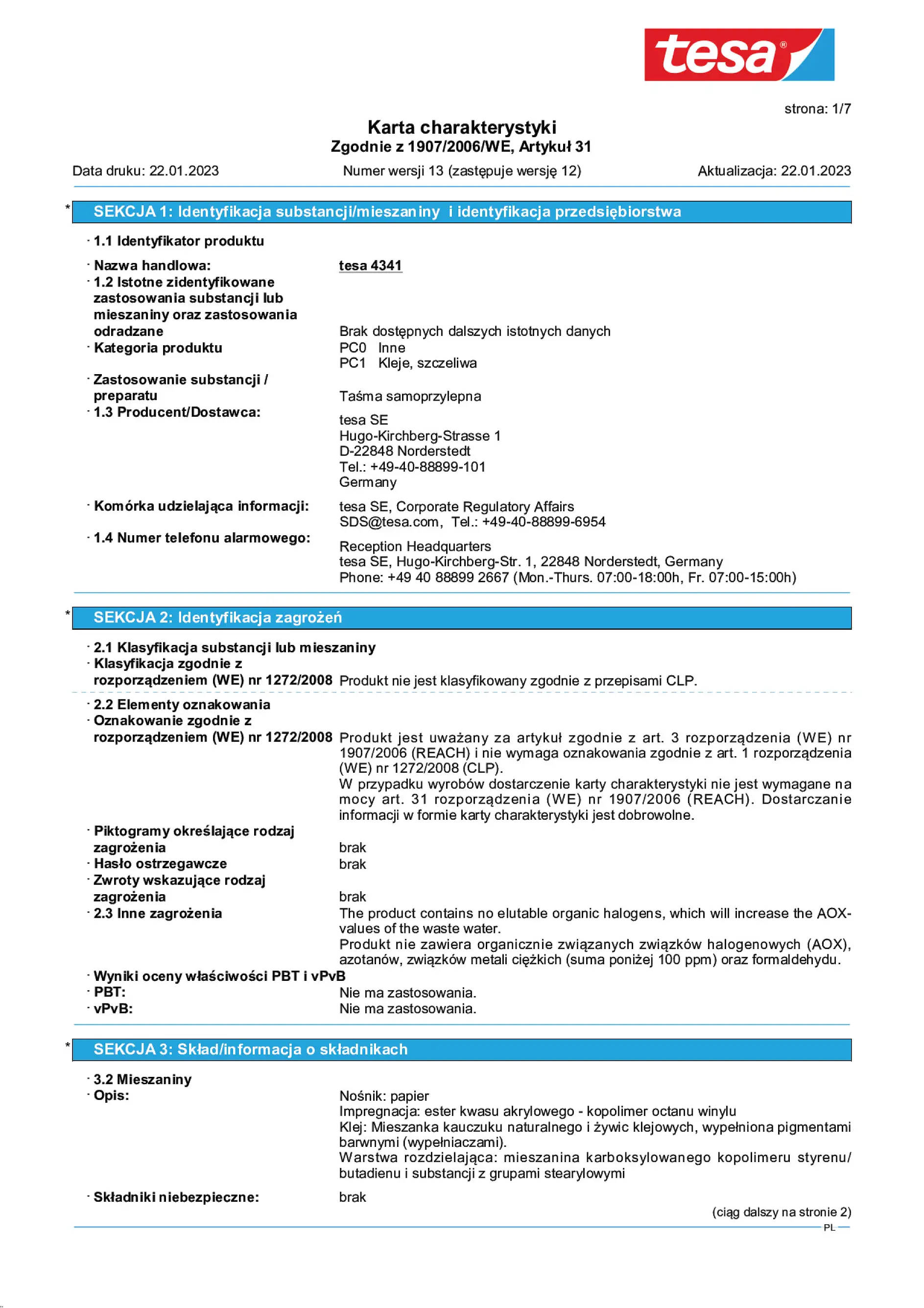 Safety data sheet_tesa® 4341_pl-PL_v13