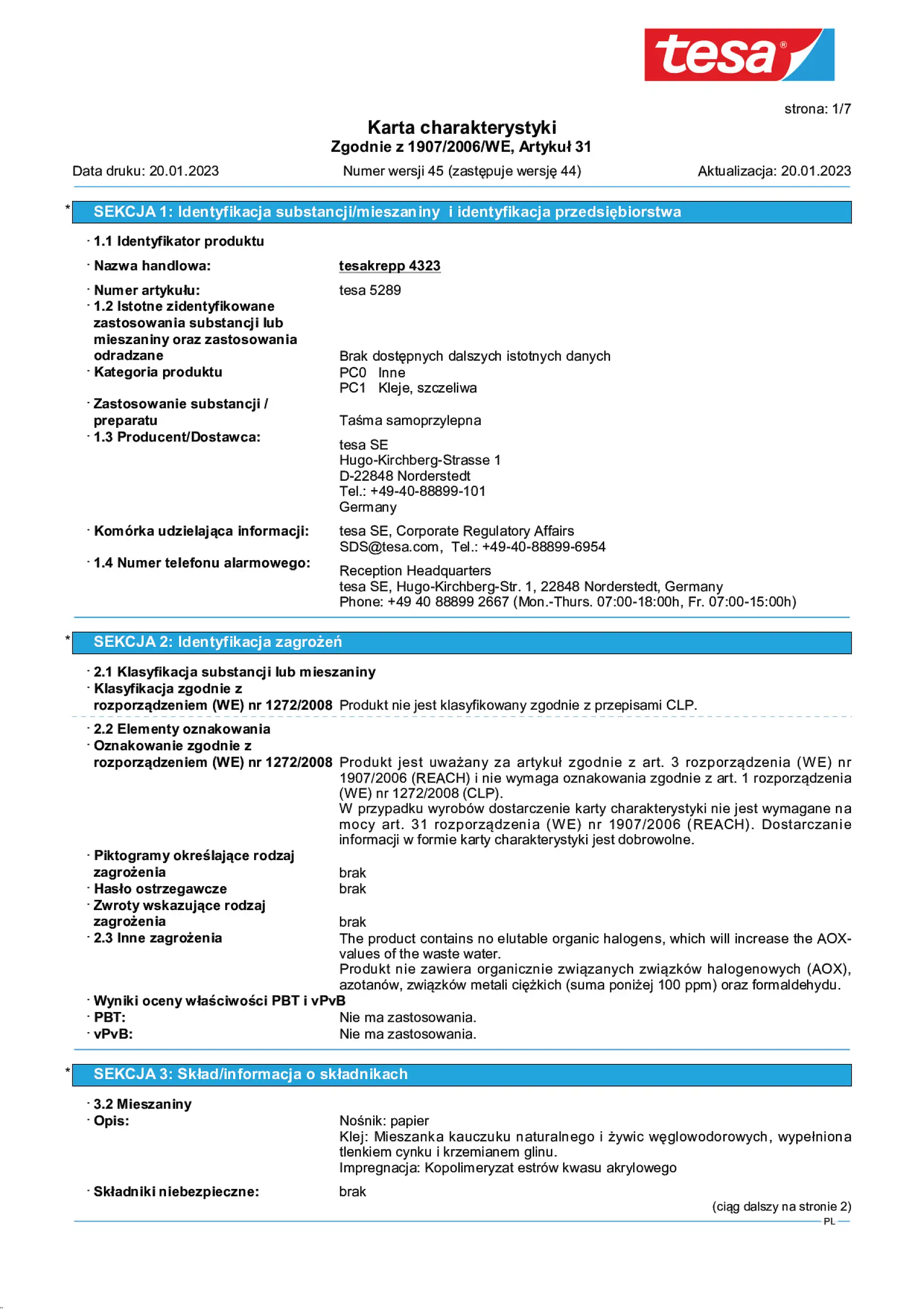 Safety data sheet_tesa® 04323_pl-PL_v45