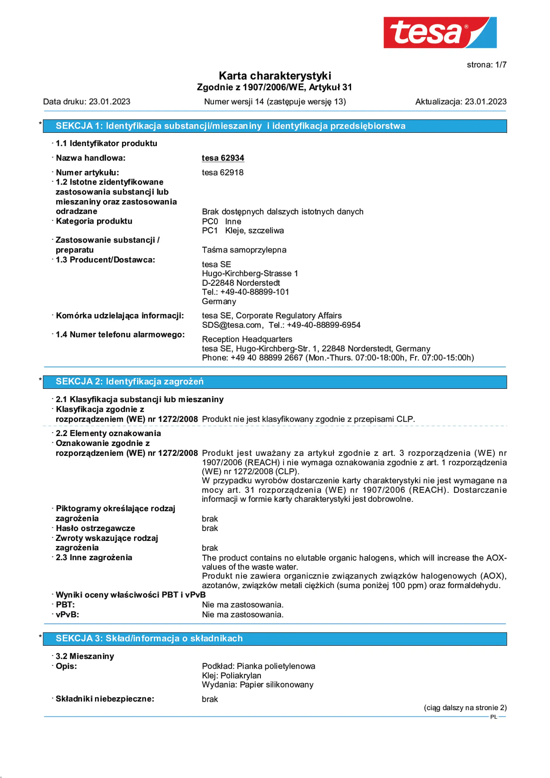 Safety data sheet_tesa® 62934_pl-PL_v14