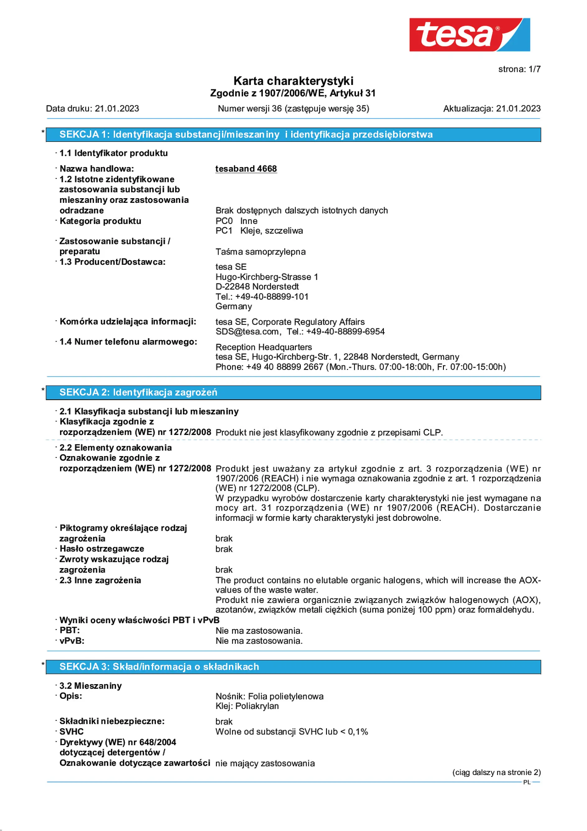 Safety data sheet_tesa® Professional 04668_pl-PL_v36
