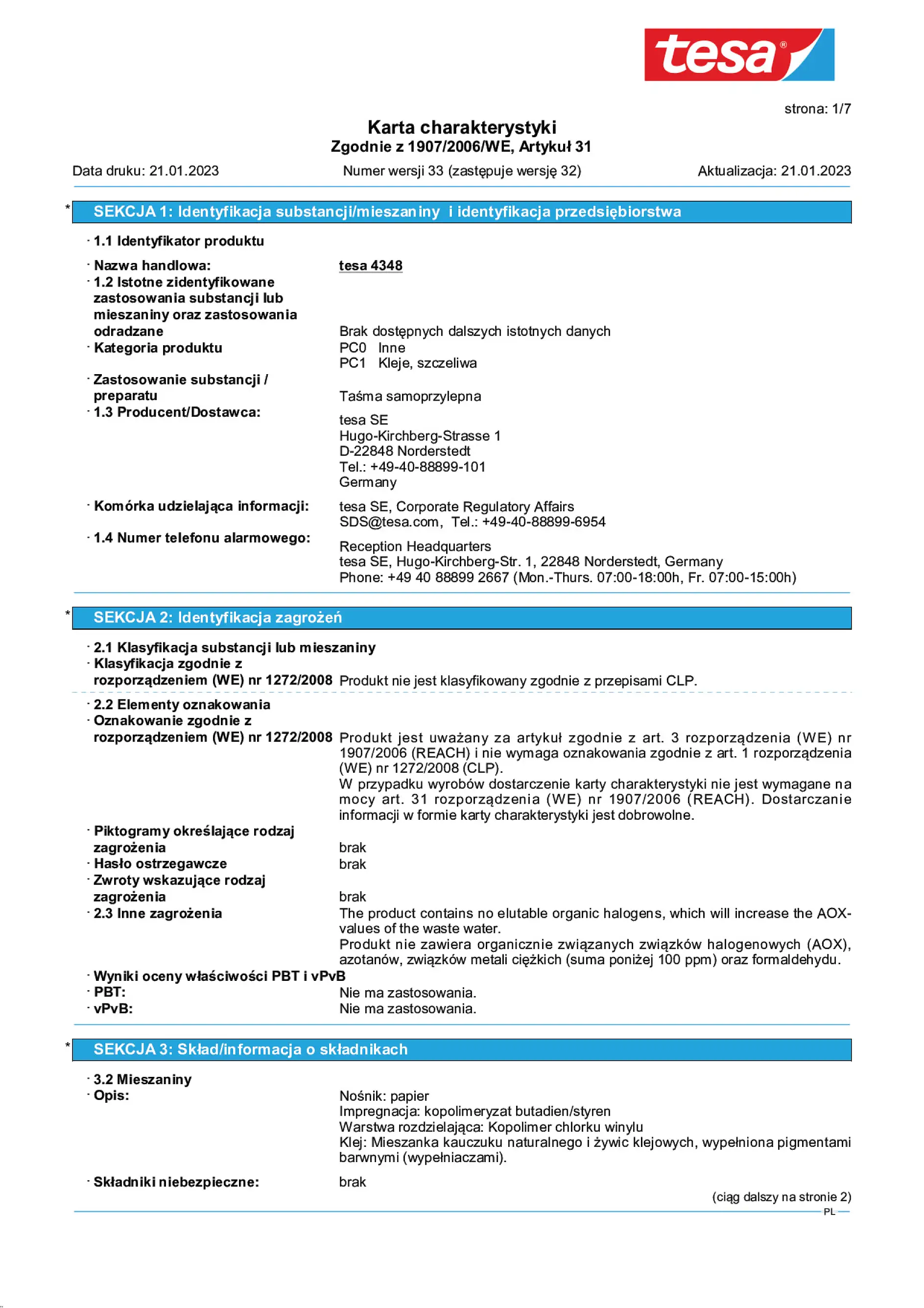 Safety data sheet_tesa® Professional 04348_pl-PL_v33