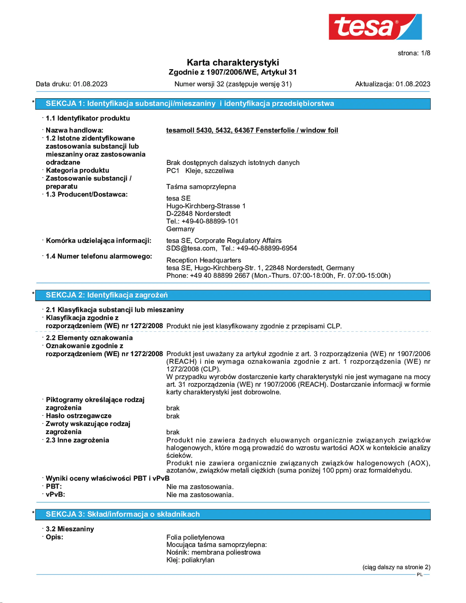 Safety data sheet_tesamoll® 5430_pl-PL_v32