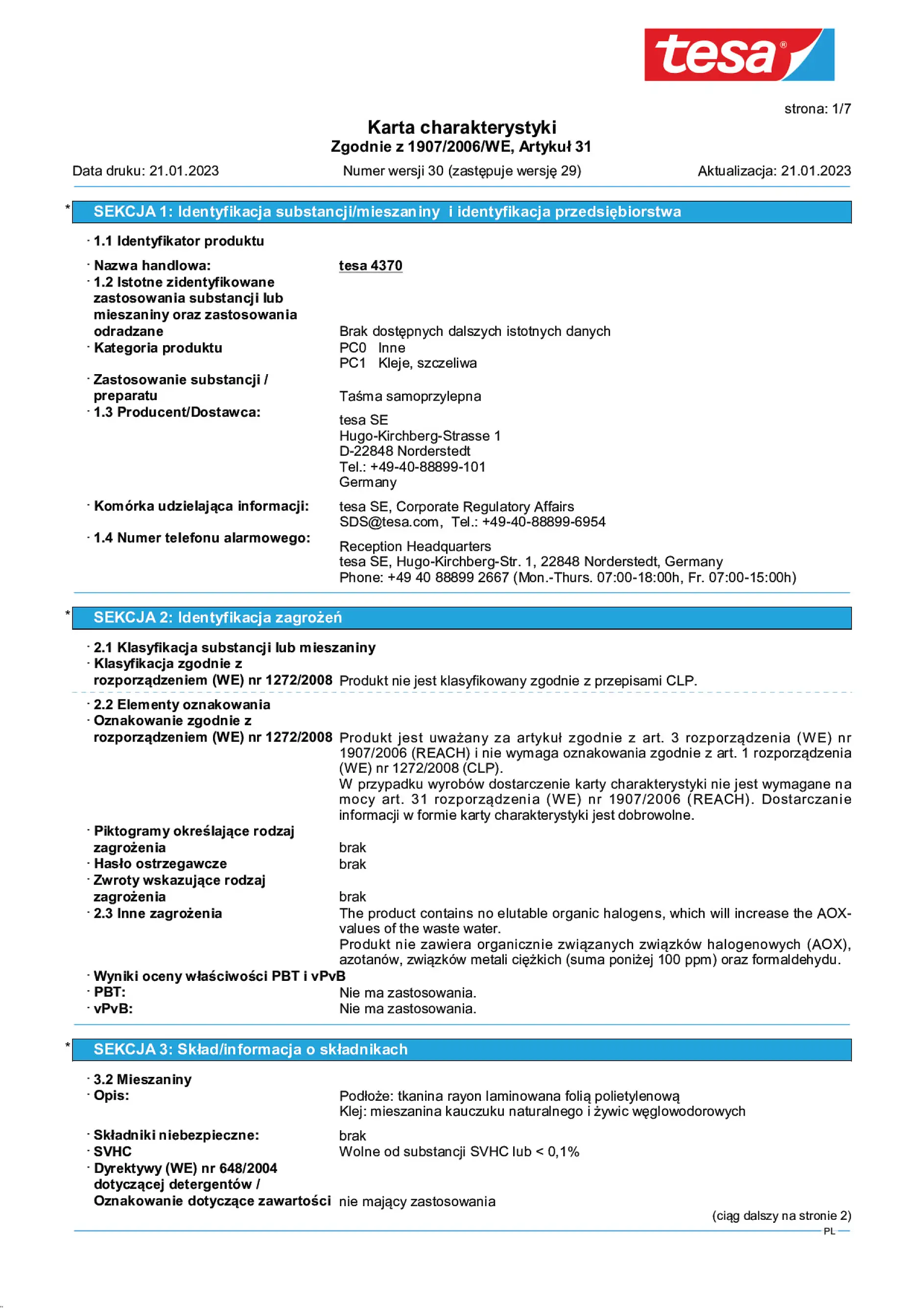 Safety data sheet_tesa® 04370_pl-PL_v30