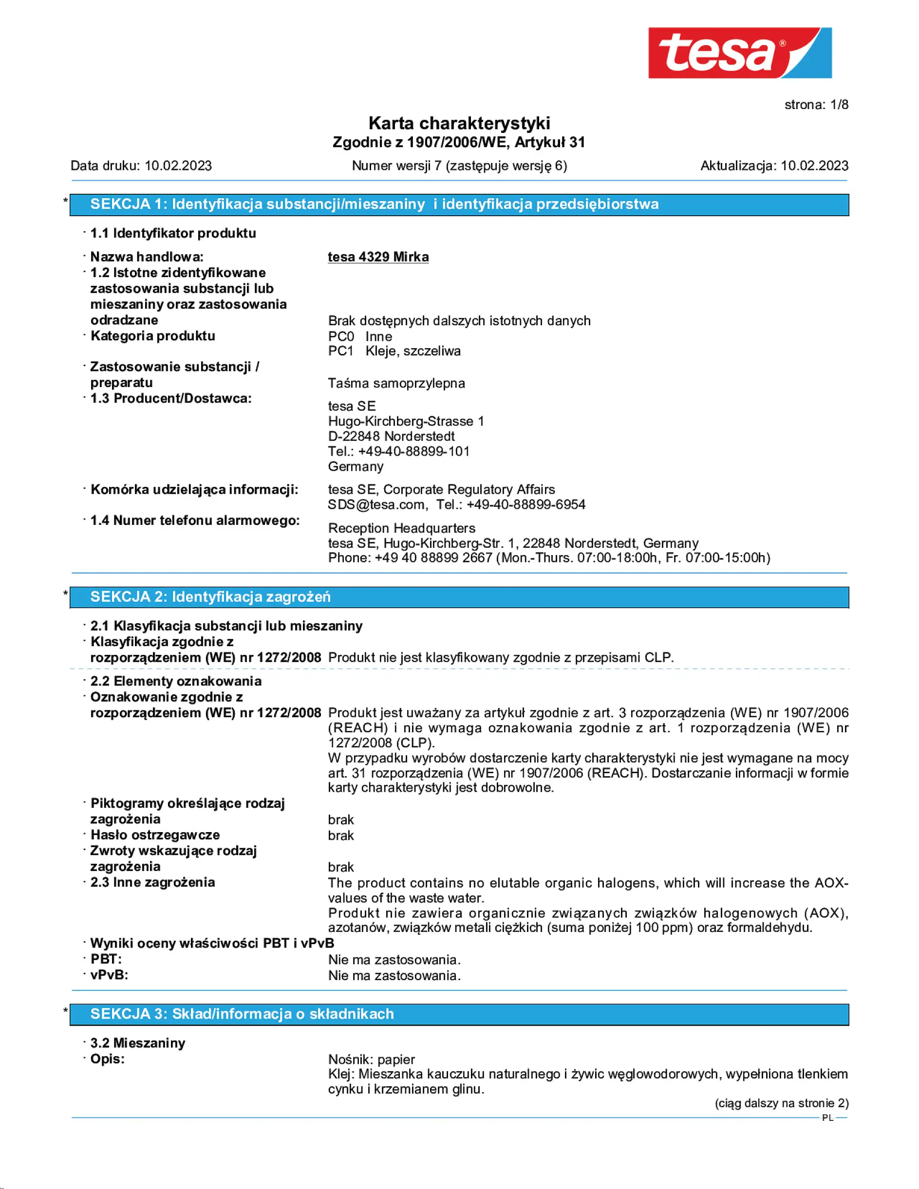 Safety data sheet_tesa® 04329_pl-PL_v7