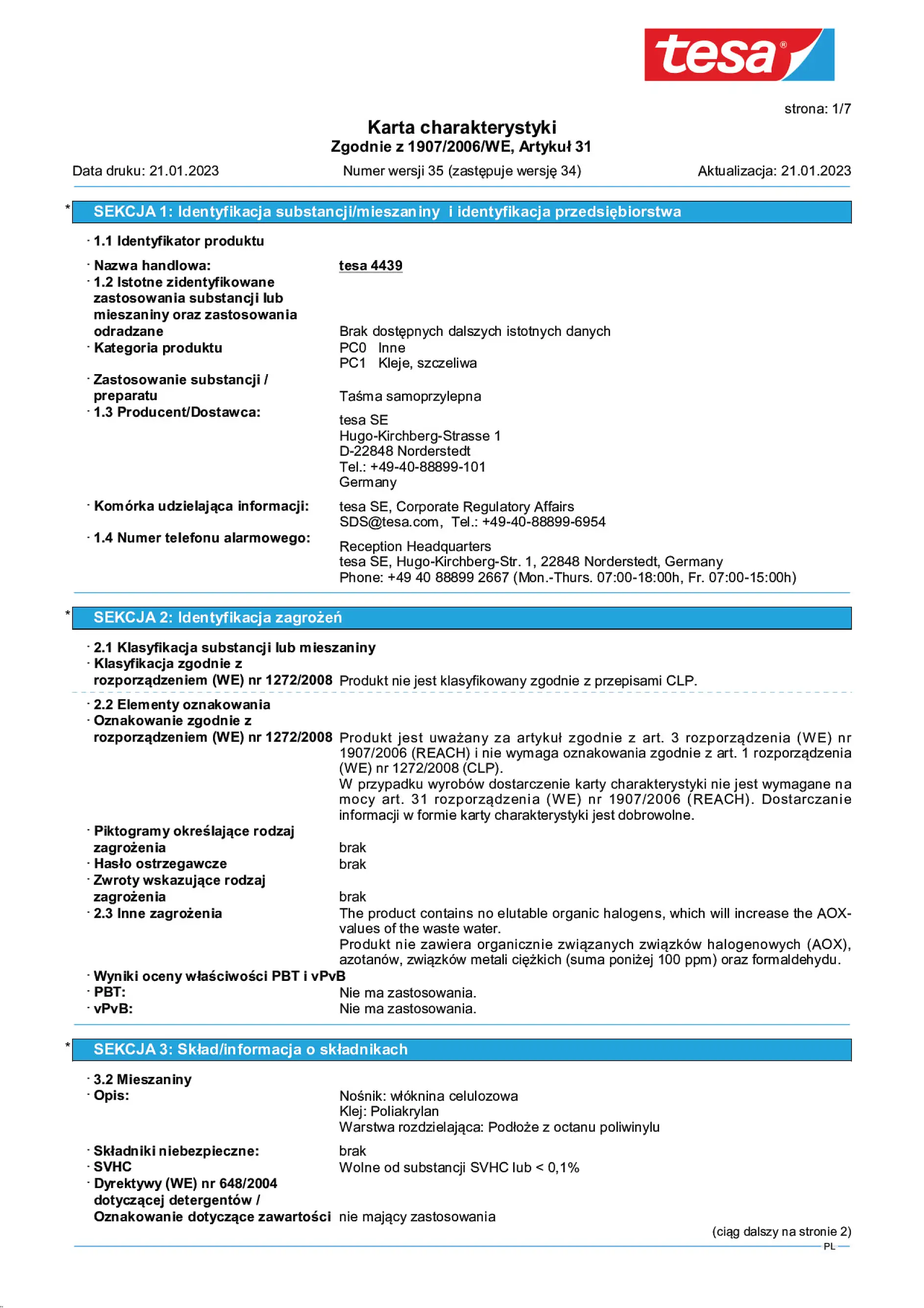 Safety data sheet_tesa® Professional 04439_pl-PL_v35