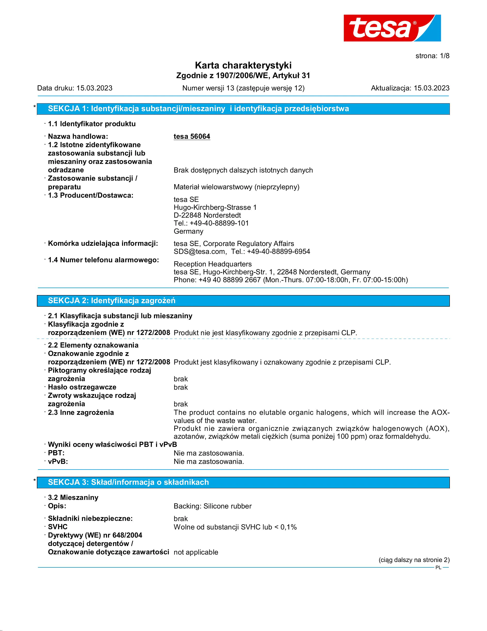 Safety data sheet_tesa® extra Power 56064_pl-PL_v13