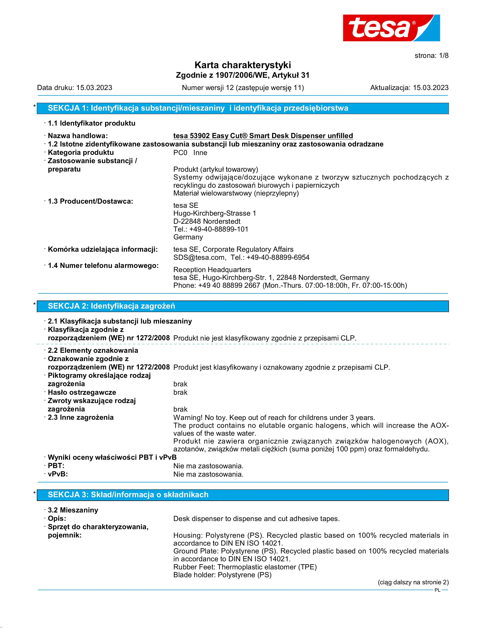 Safety data sheet_tesa® Easy Cut 53902_pl-PL_v12