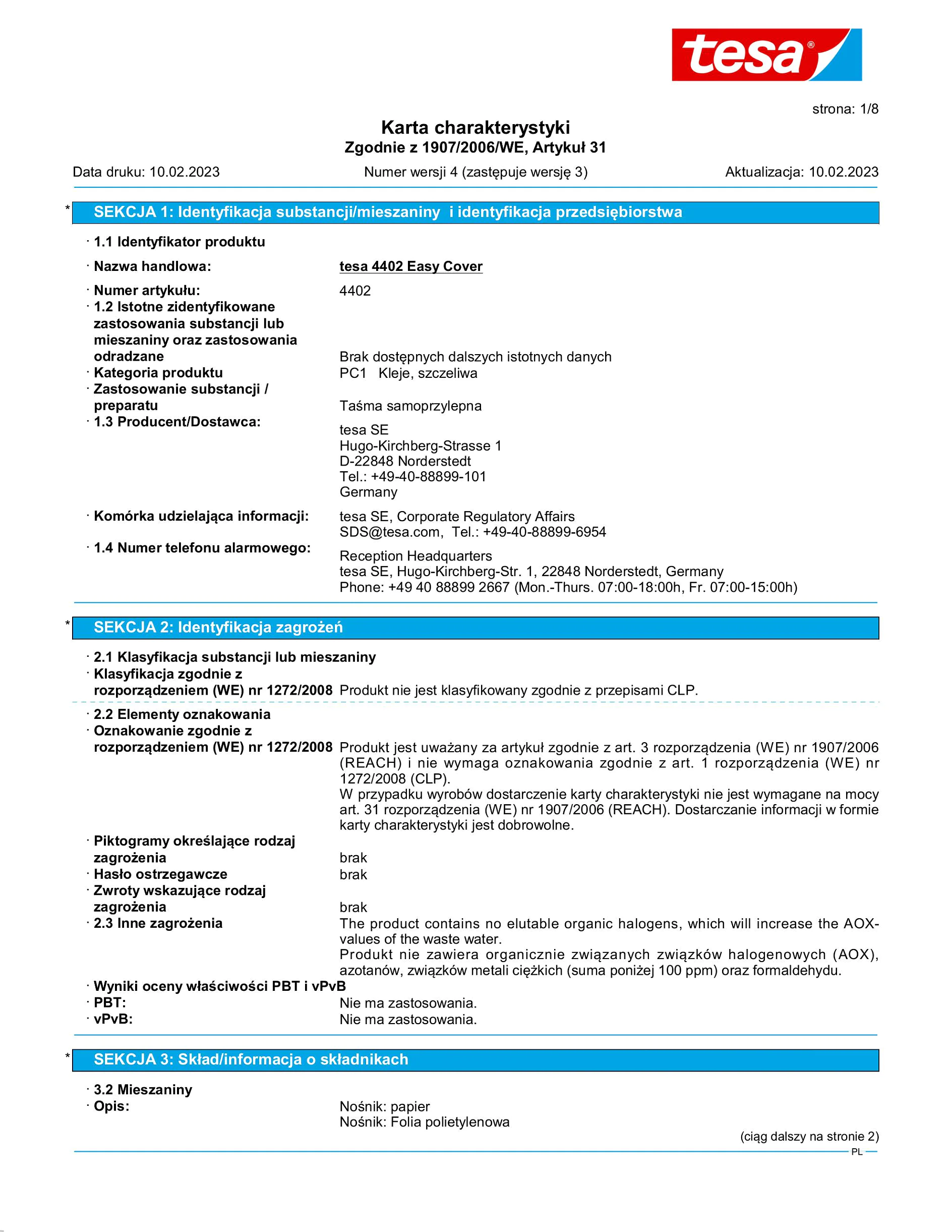 Safety data sheet_tesa® Professional 04402_pl-PL_v4