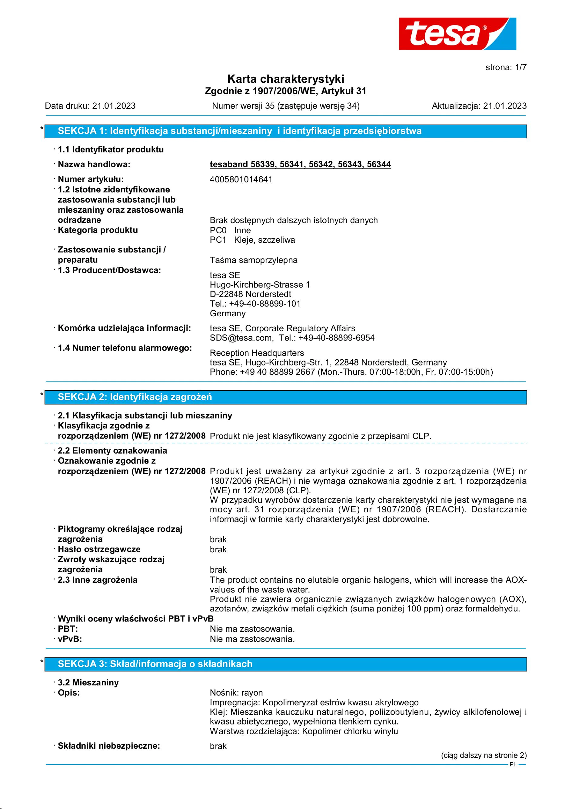 Safety data sheet_tesa® extra Power 56339_pl-PL_v35