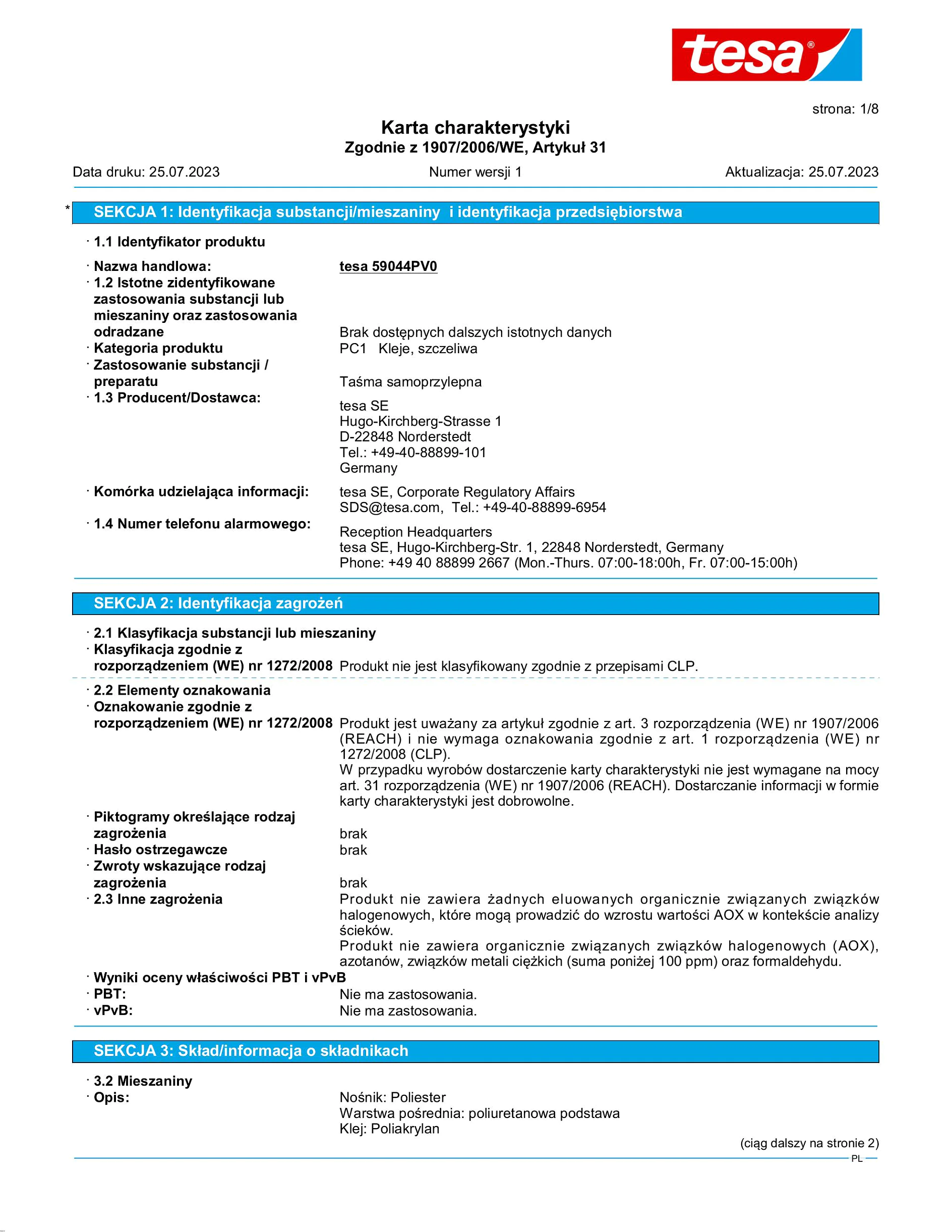 Safety data sheet_tesafilm® 59036_pl-PL_v1