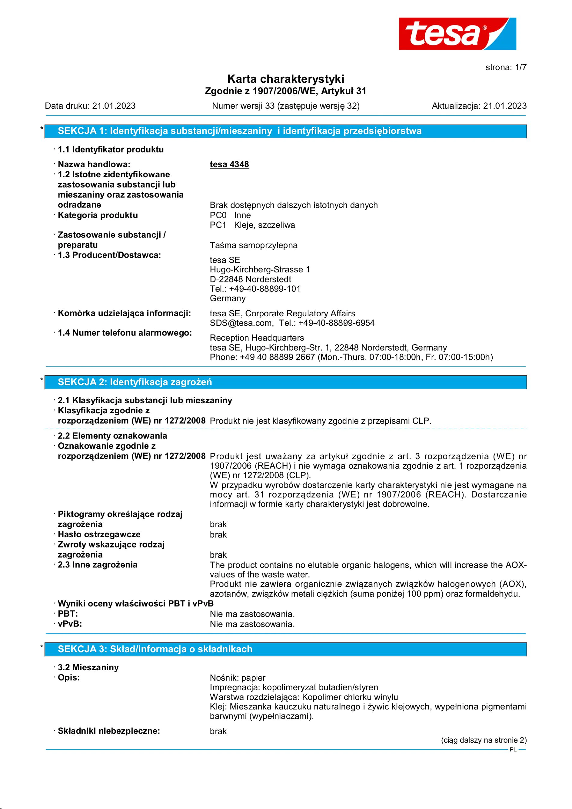 Safety data sheet_tesa® Professional 04348_pl-PL_v33