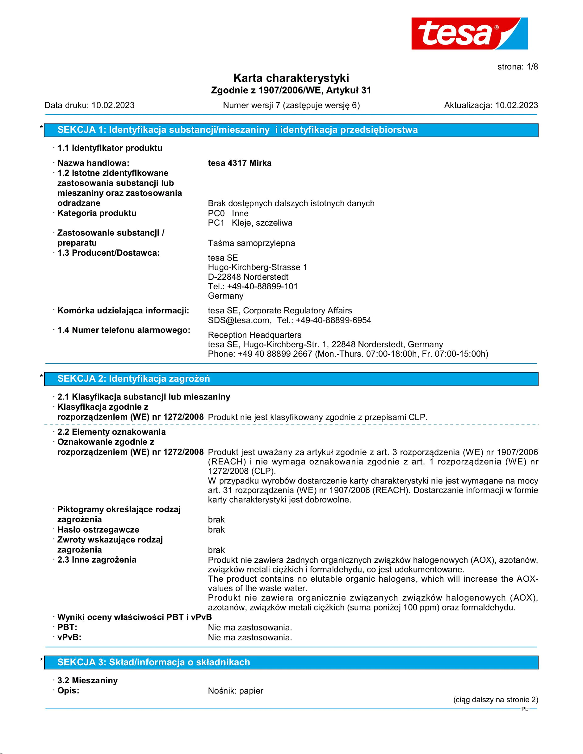 Safety data sheet_tesa® 04317_pl-PL_v7