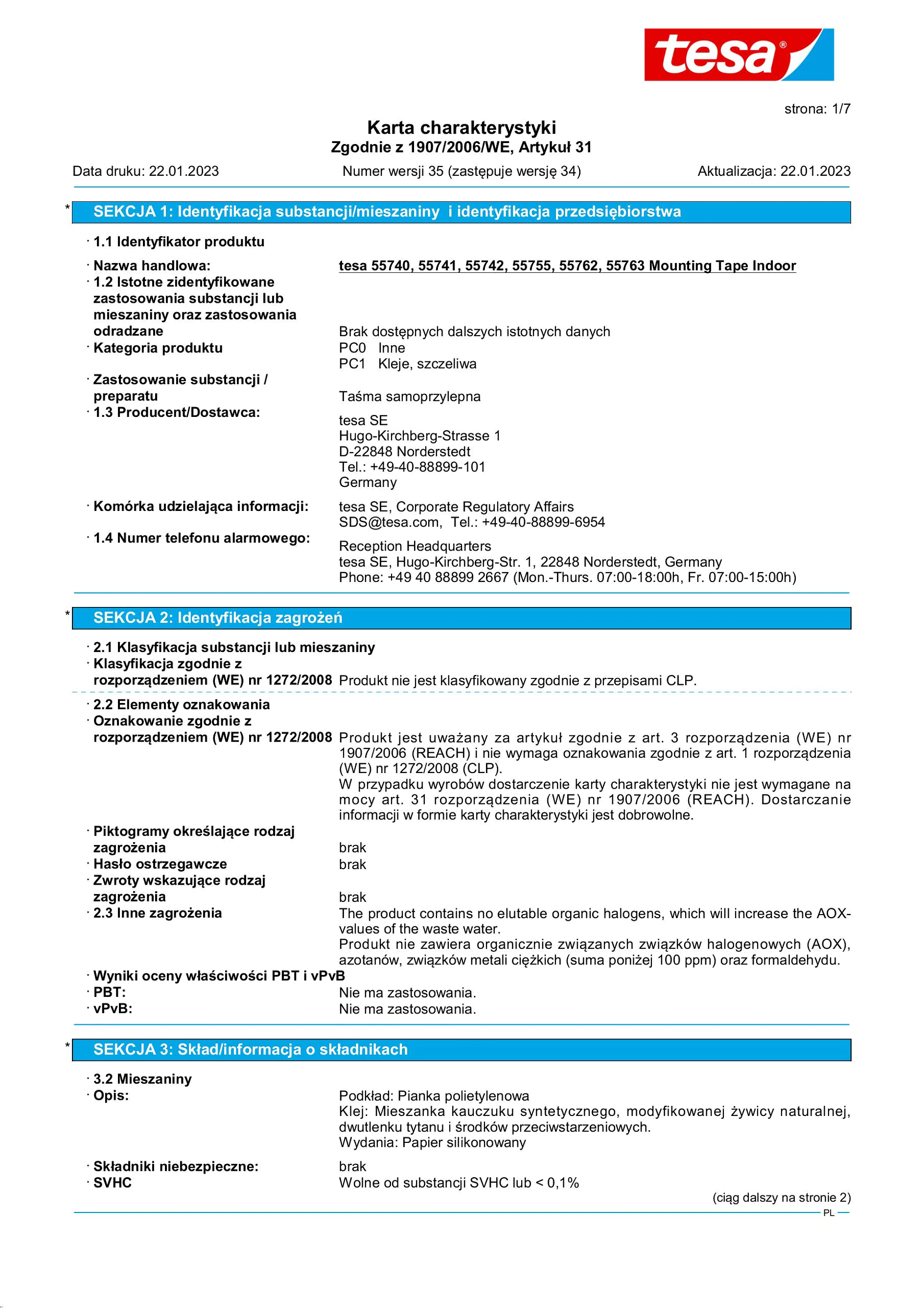 Safety data sheet_tesa® Powerbond 55740_pl-PL_v35