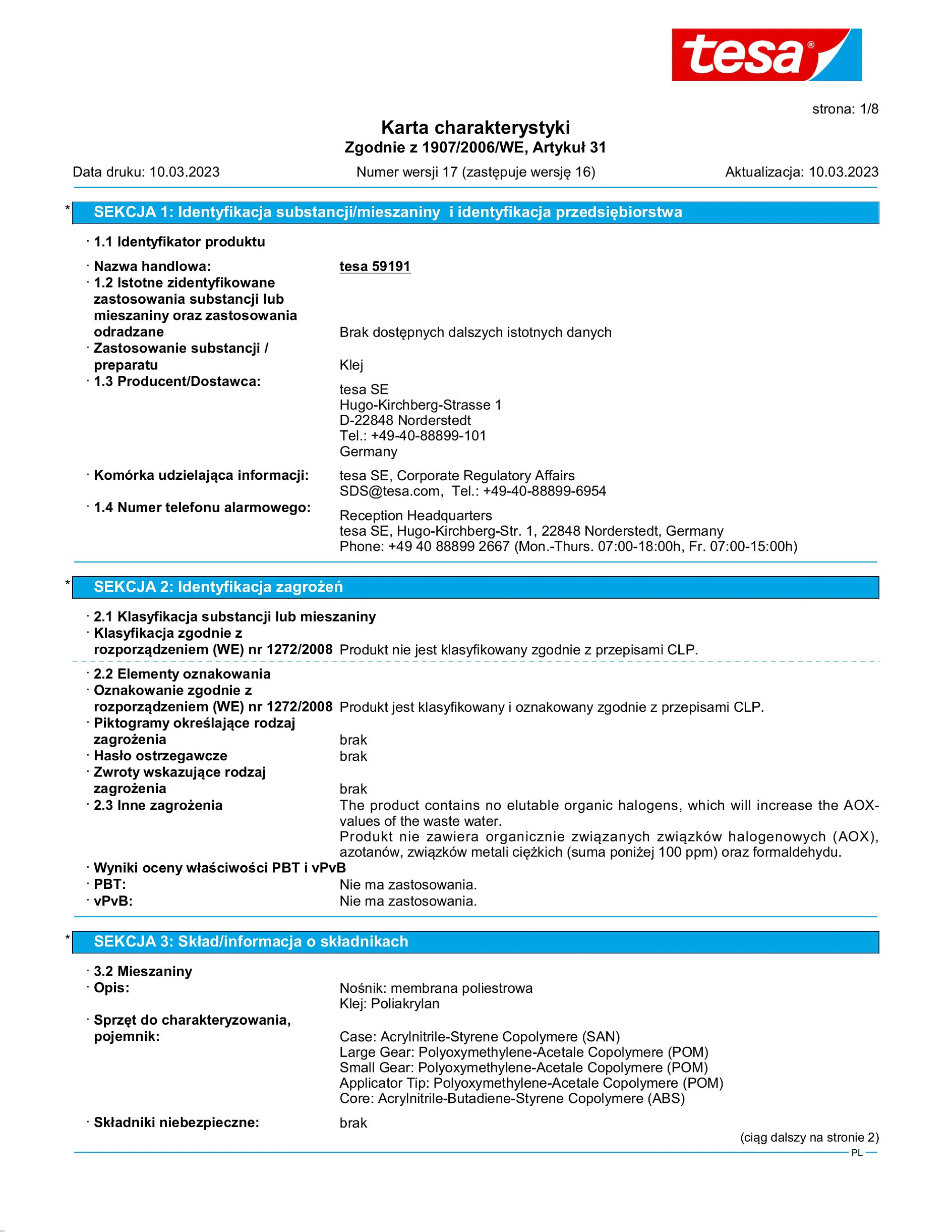 Safety data sheet_tesa® 59191_pl-PL_v17