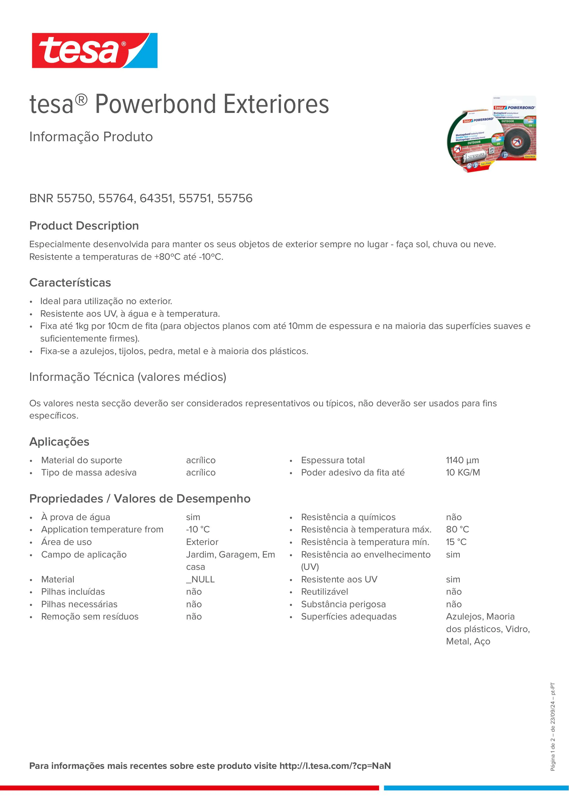 Product information_tesa® Powerbond 55751_pt-PT