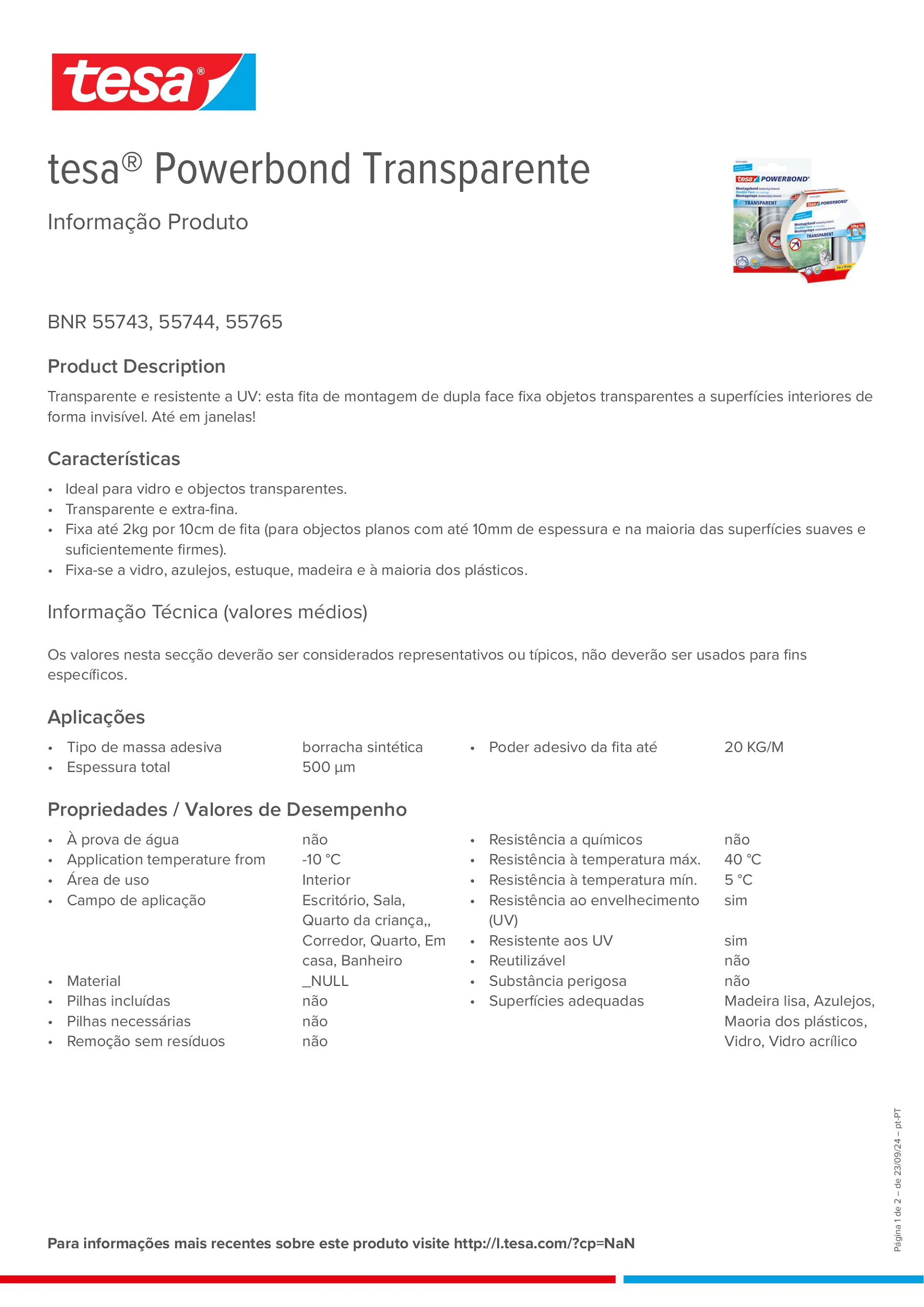 Product information_tesa® Powerbond 55744_pt-PT