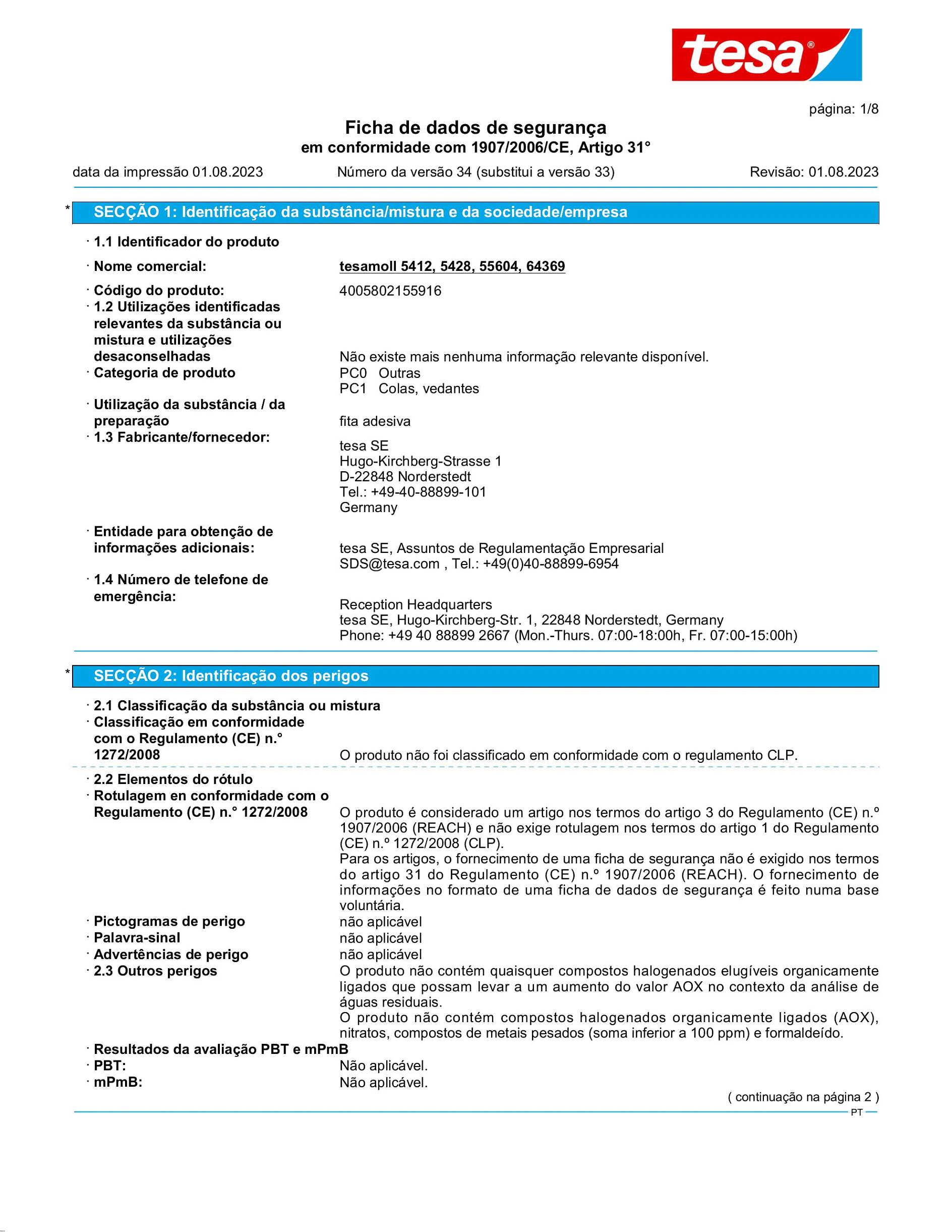 Safety data sheet_tesamoll® 55604_pt-PT_v34