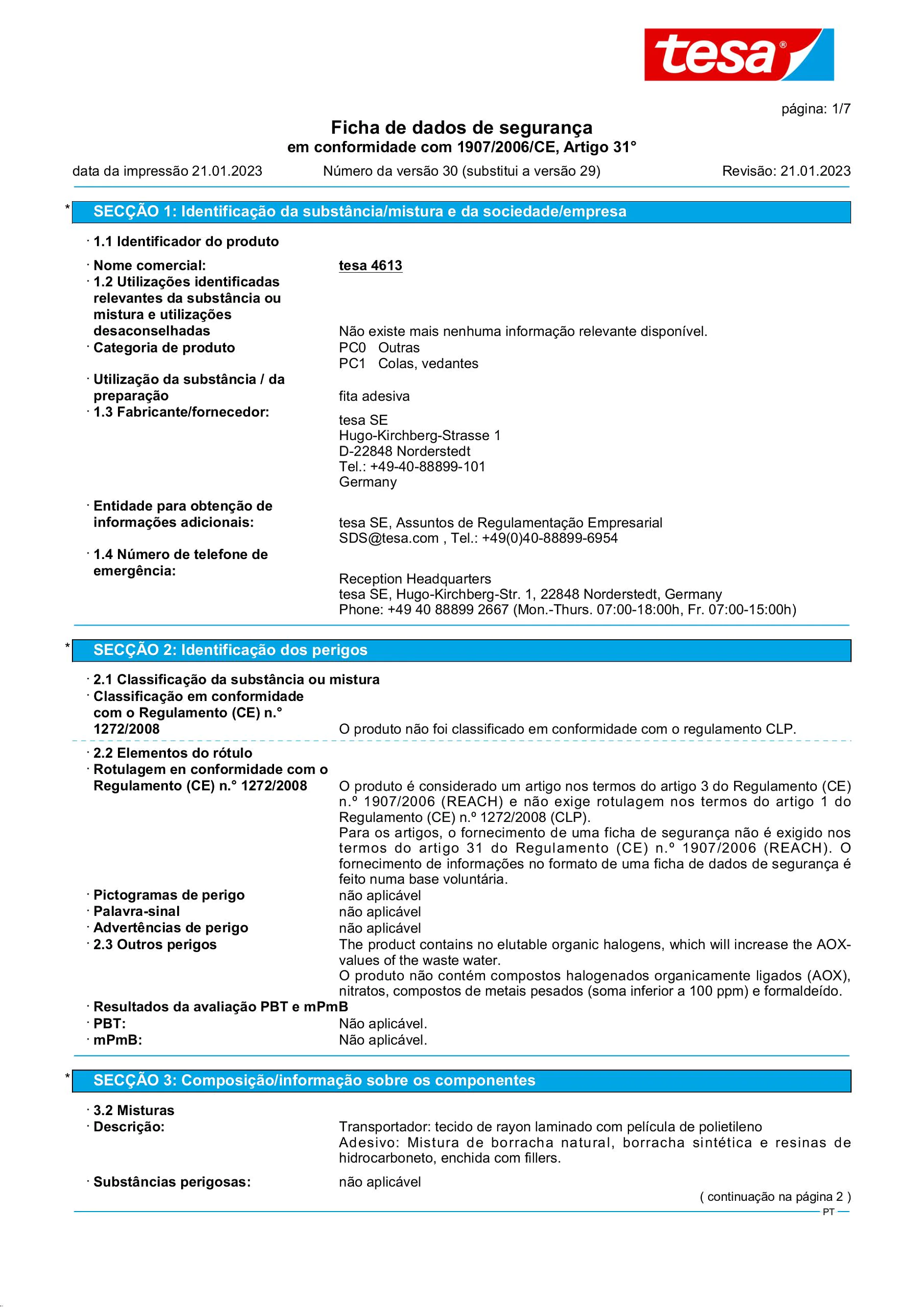 Safety data sheet_tesa® Professional 04613_pt-PT_v30