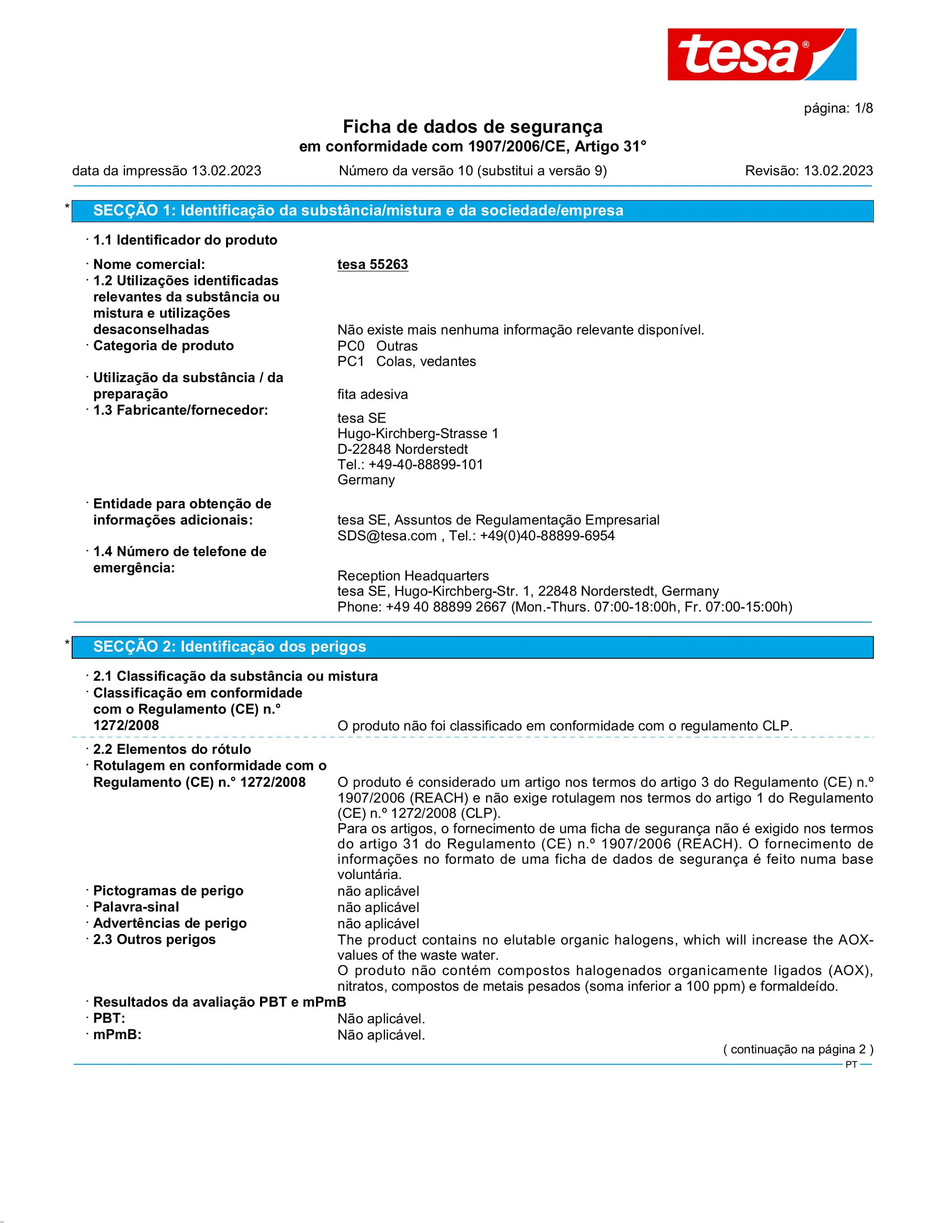 Safety data sheet_tesapack® 55264_pt-PT_v10