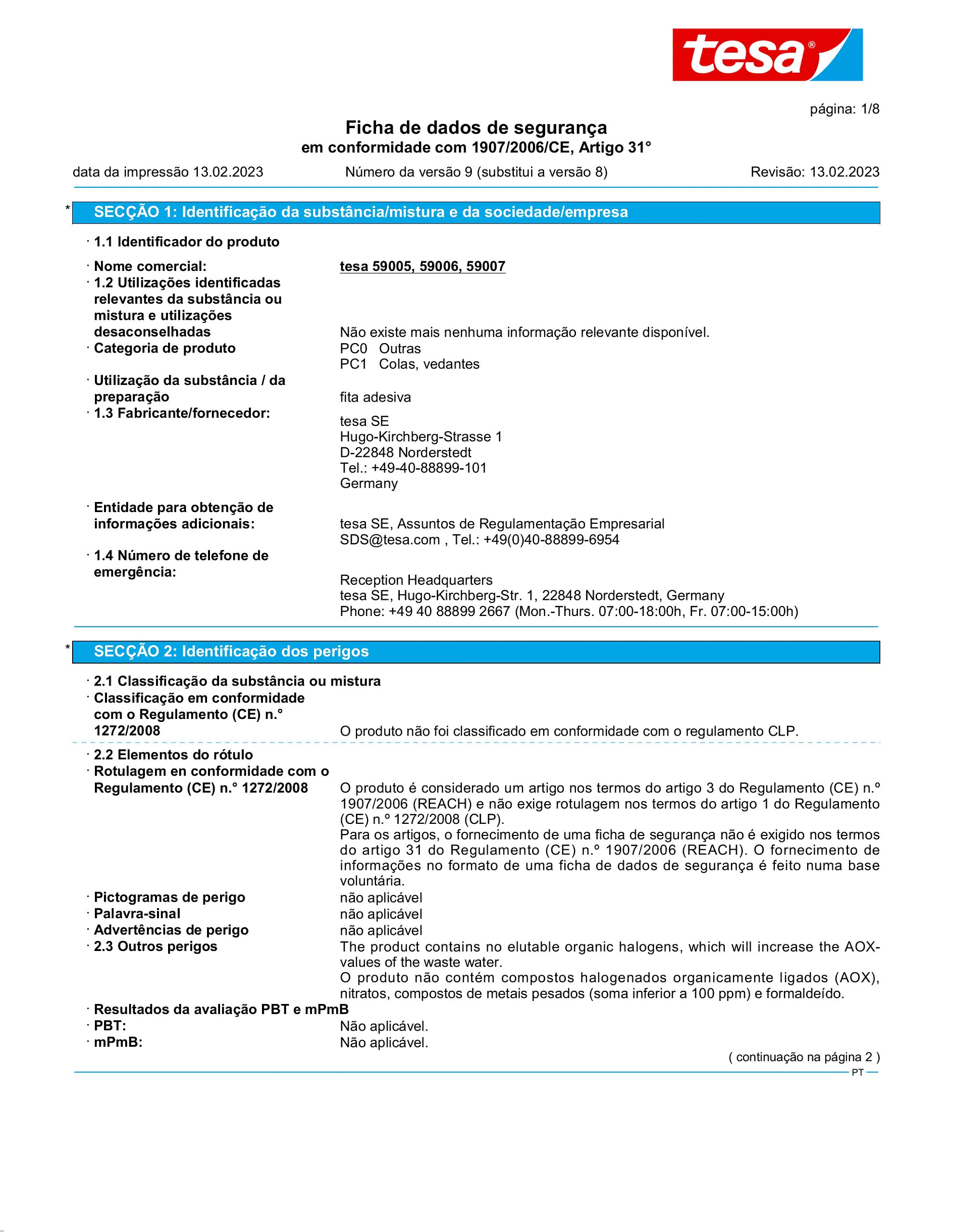 Safety data sheet_tesa® 59005_pt-PT_v9