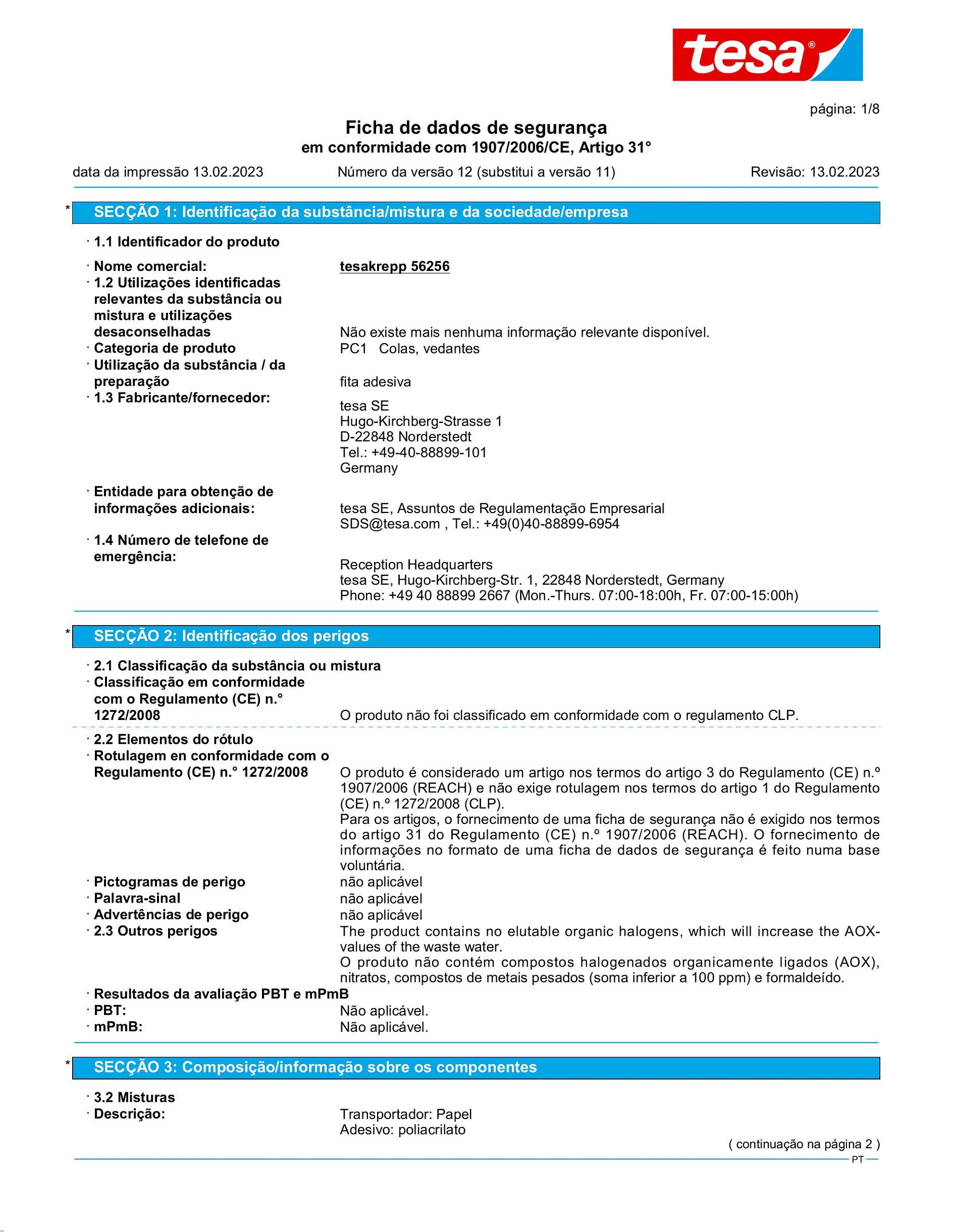 Safety data sheet_tesa® 56260_pt-PT_v12