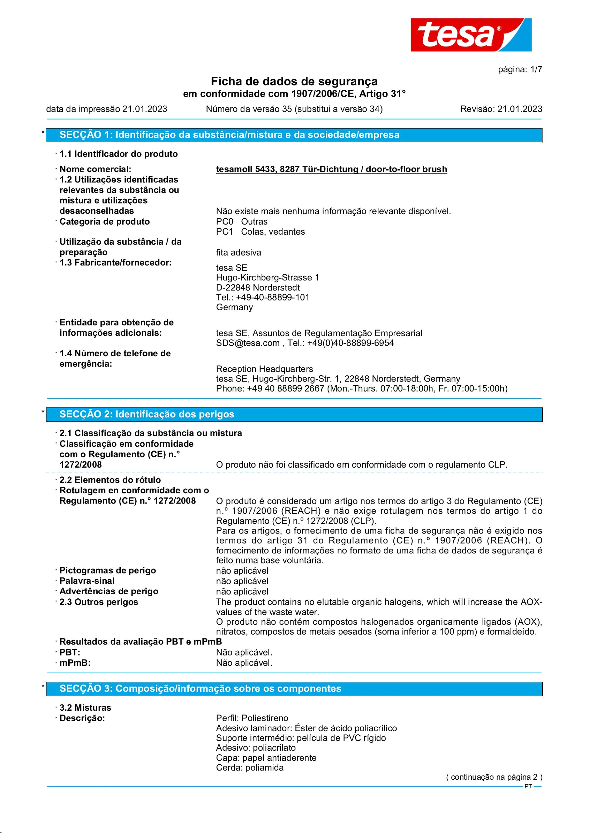 Safety data sheet_tesamoll® 05433_pt-PT_v35