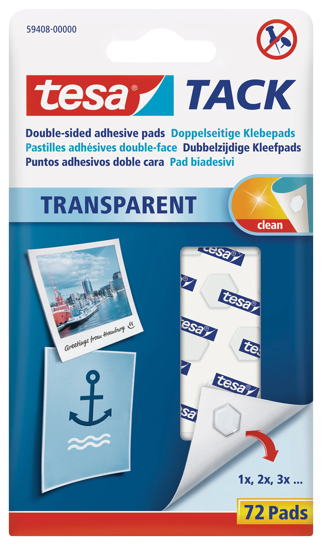 [en-en] tesa TACK Transparent Adhesive Pads , 72 pads