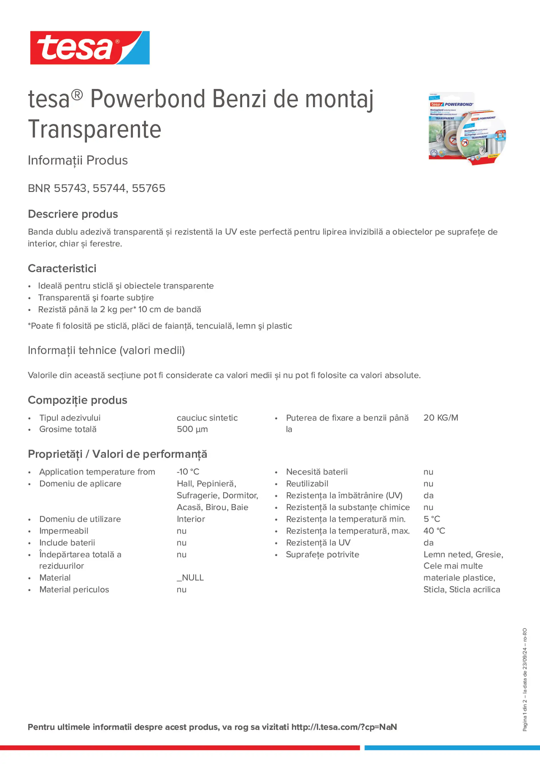 Product information_tesa® Powerbond 55744_ro-RO