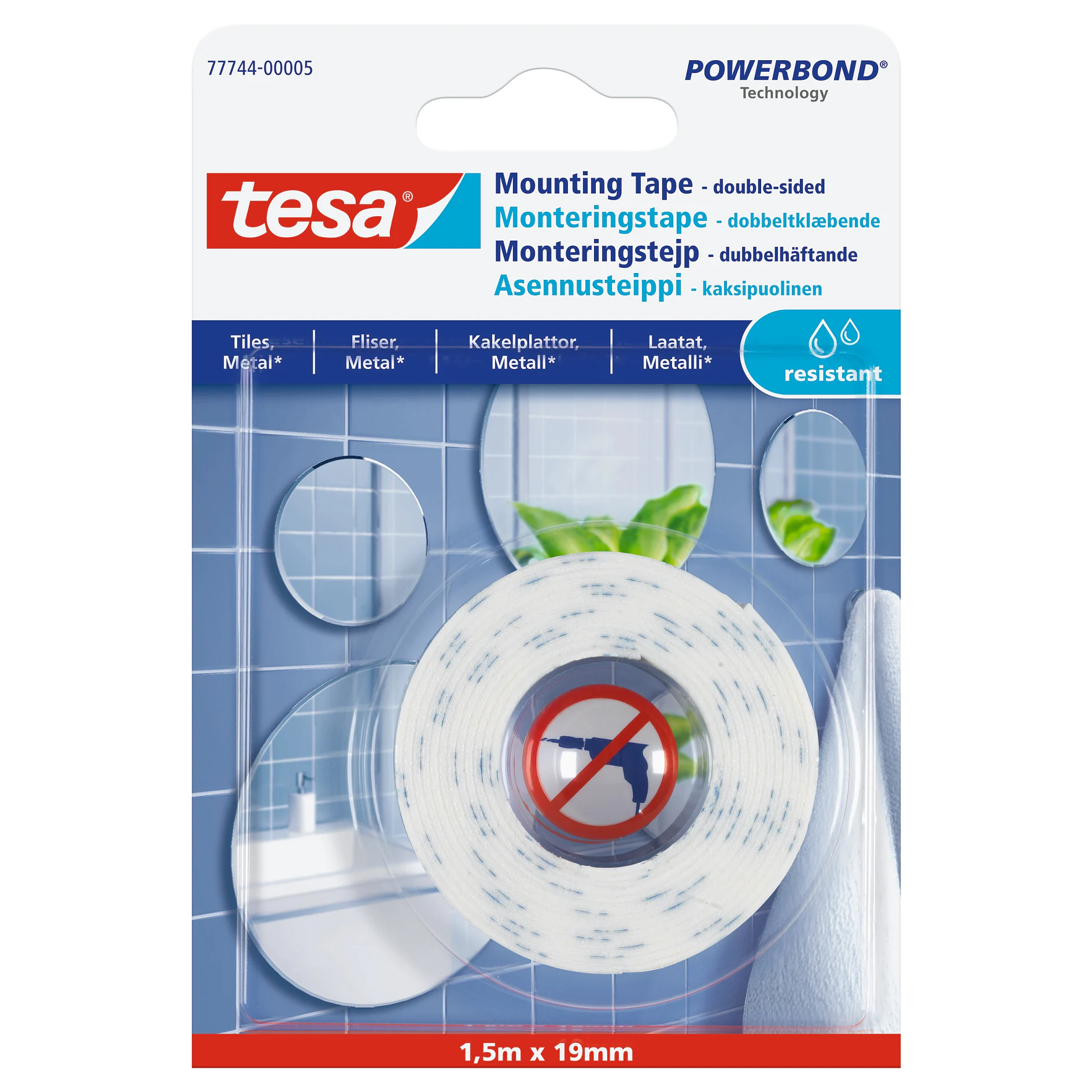 [en-en] tesa Smart Mounting System MOUNTING TAPE 1,5X19 WATERRESIStant