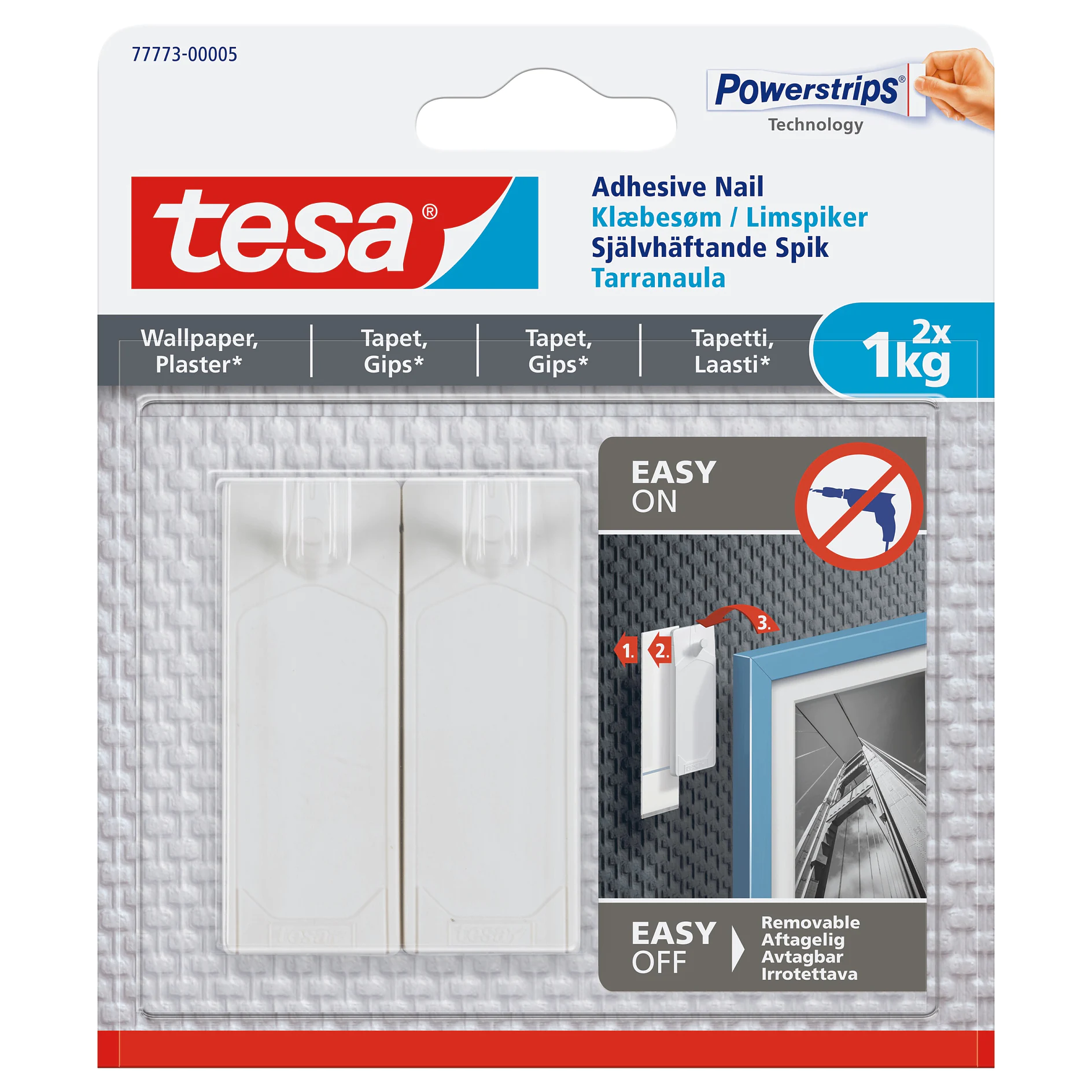 [en-en] tesa Smart Mounting system, adhesive nail for wallpaper ,2 x 1kg