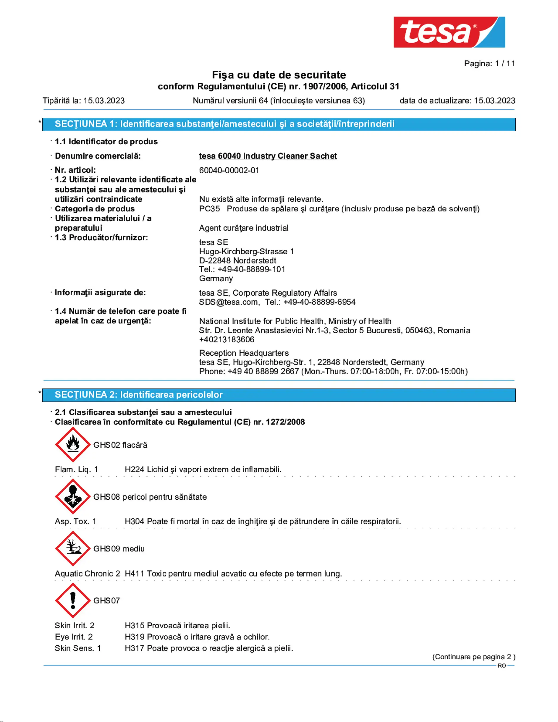 Safety data sheet_tesa® 60040_ro-RO_v64