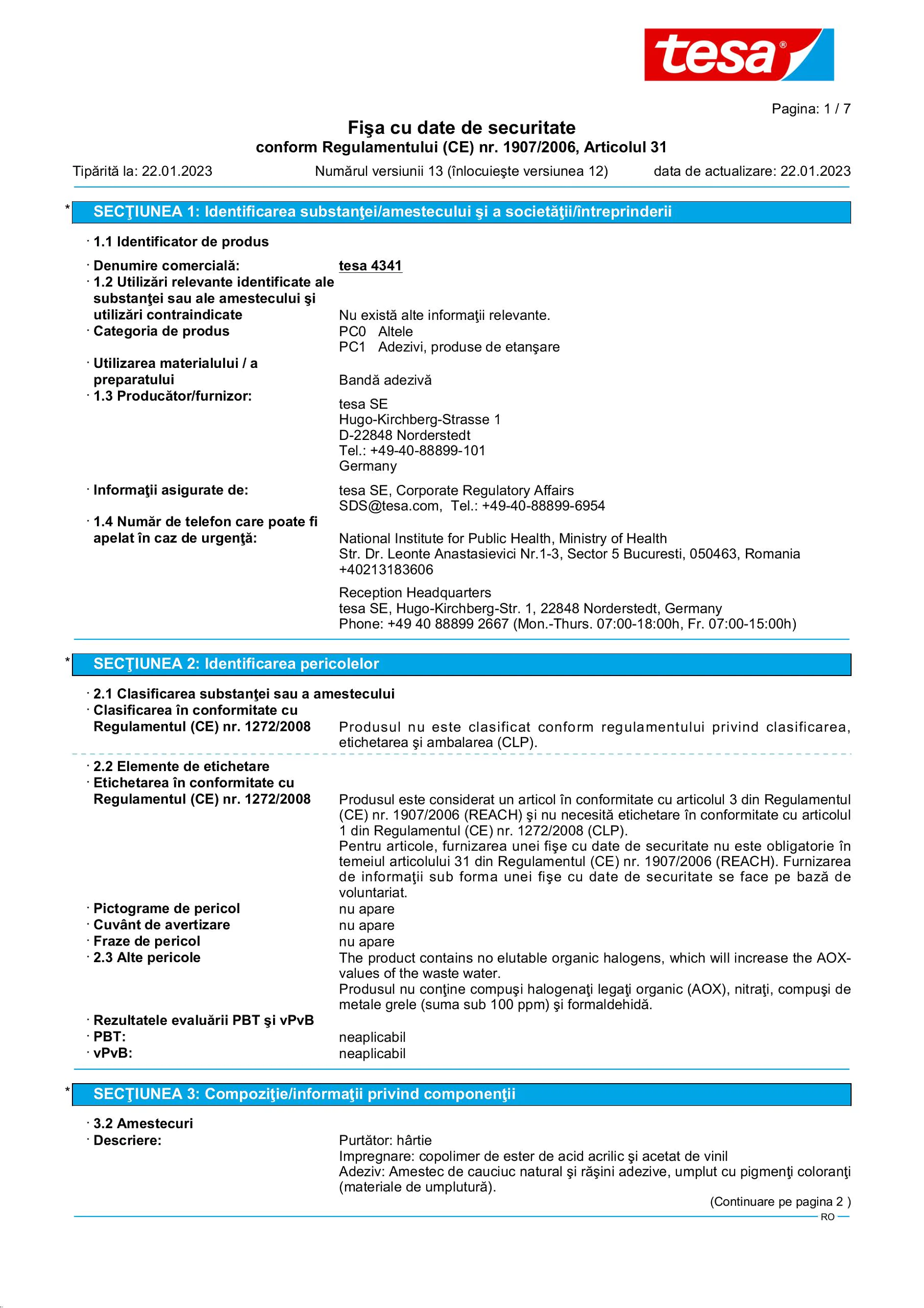 Safety data sheet_tesa® 4341_ro-RO_v13